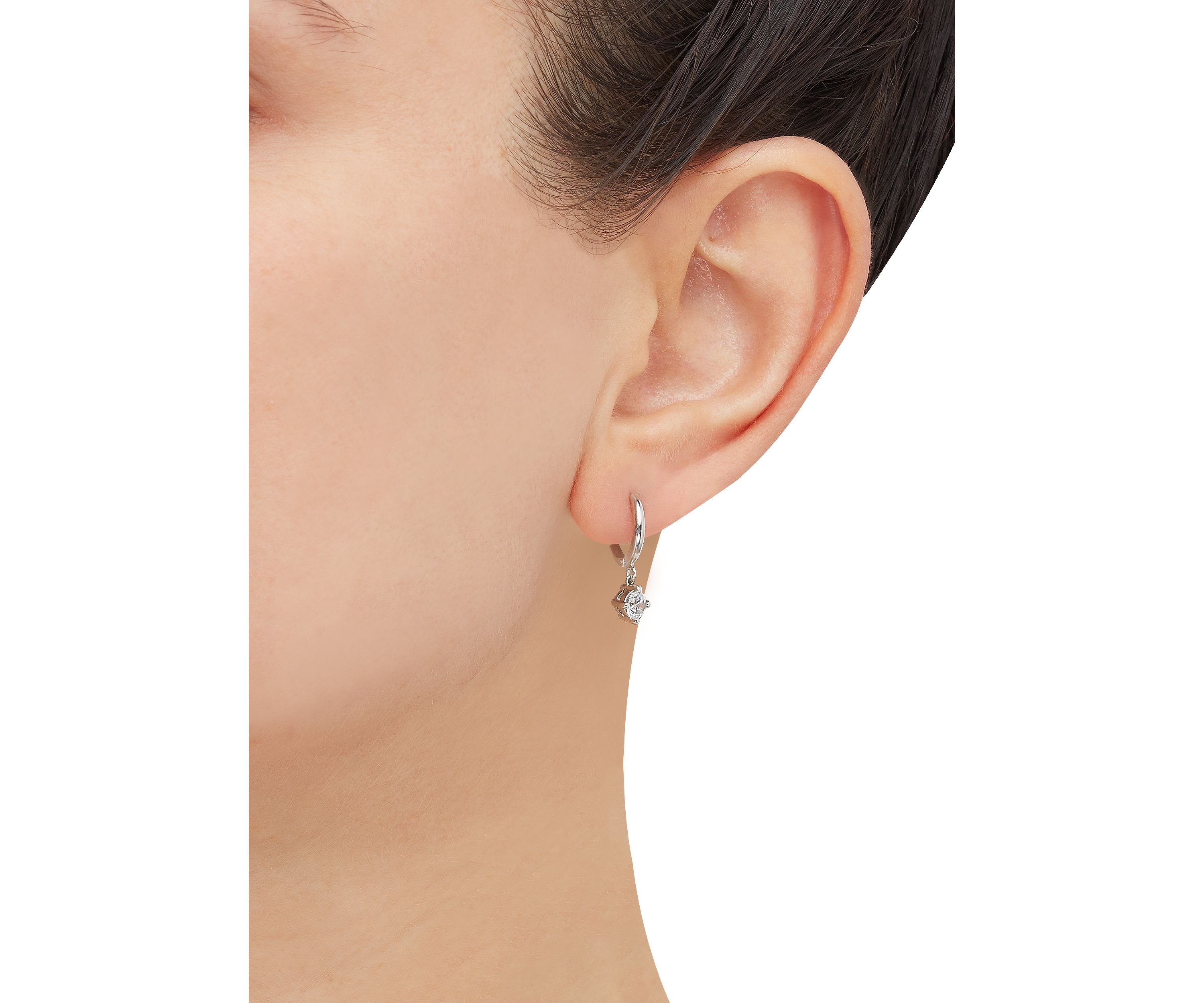 1/2 ct. t.w. Lab Grown Diamond Hoop Earrings in Sterling Silver