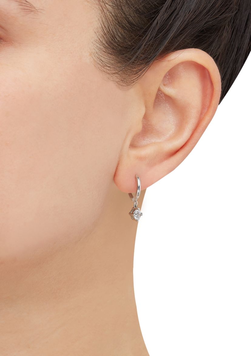 1/2 ct. t.w. Lab Grown Diamond Hoop Earrings in Sterling Silver