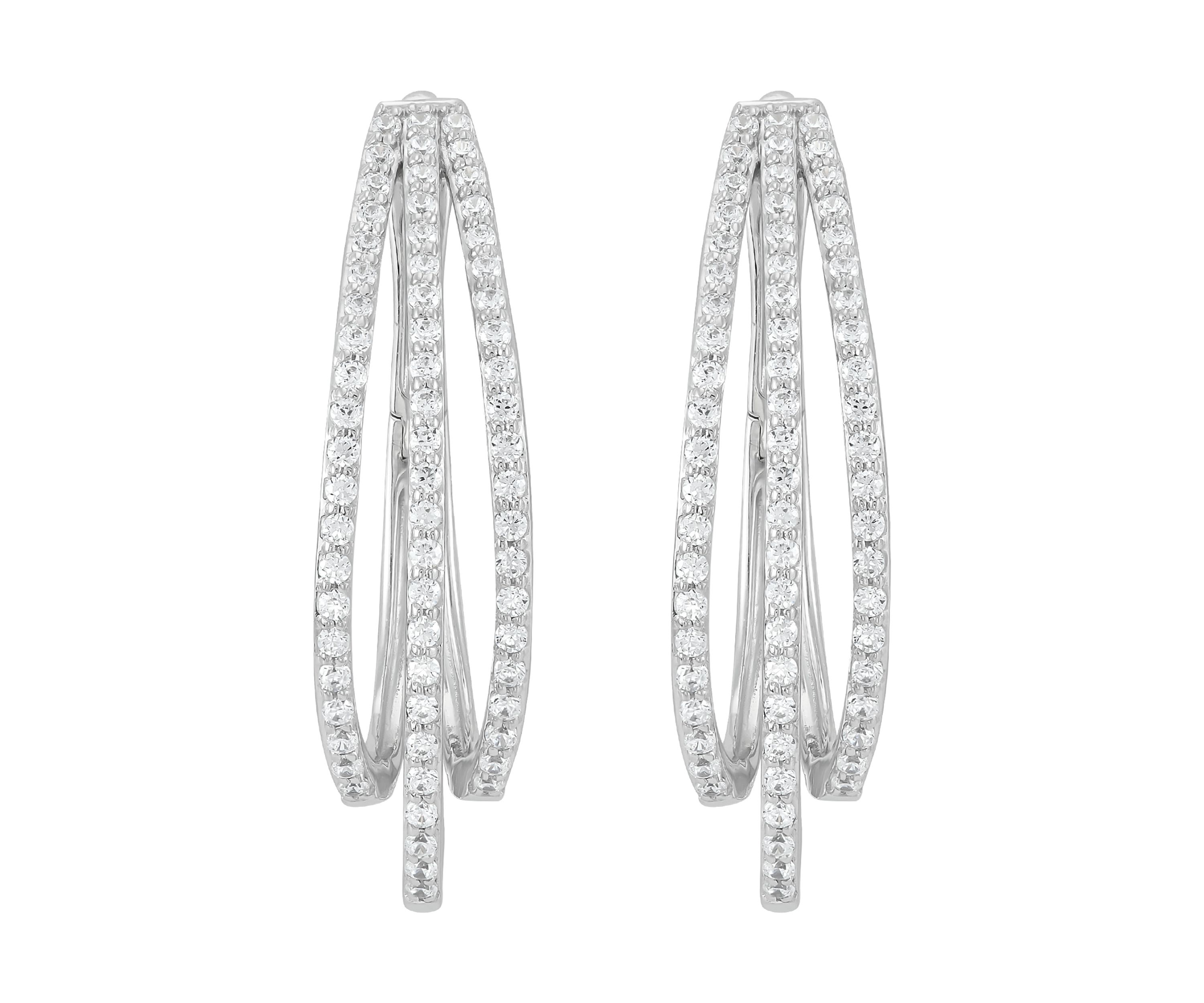 1 ct. t.w. Lab Grown Diamond Hoop Earrings in Sterling Silver