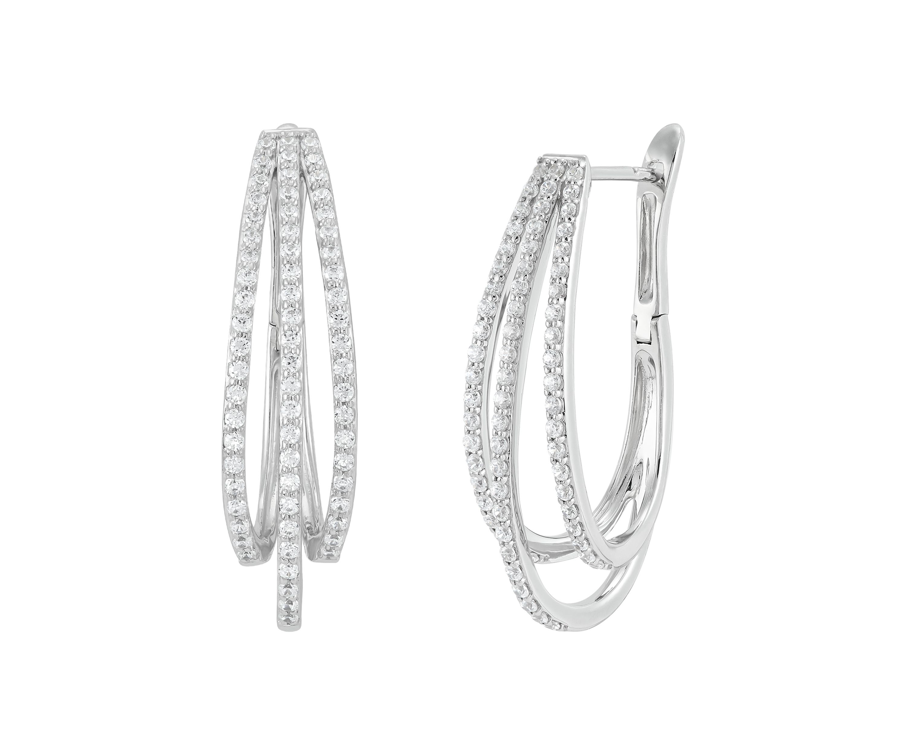 1 ct. t.w. Lab Grown Diamond Hoop Earrings in Sterling Silver
