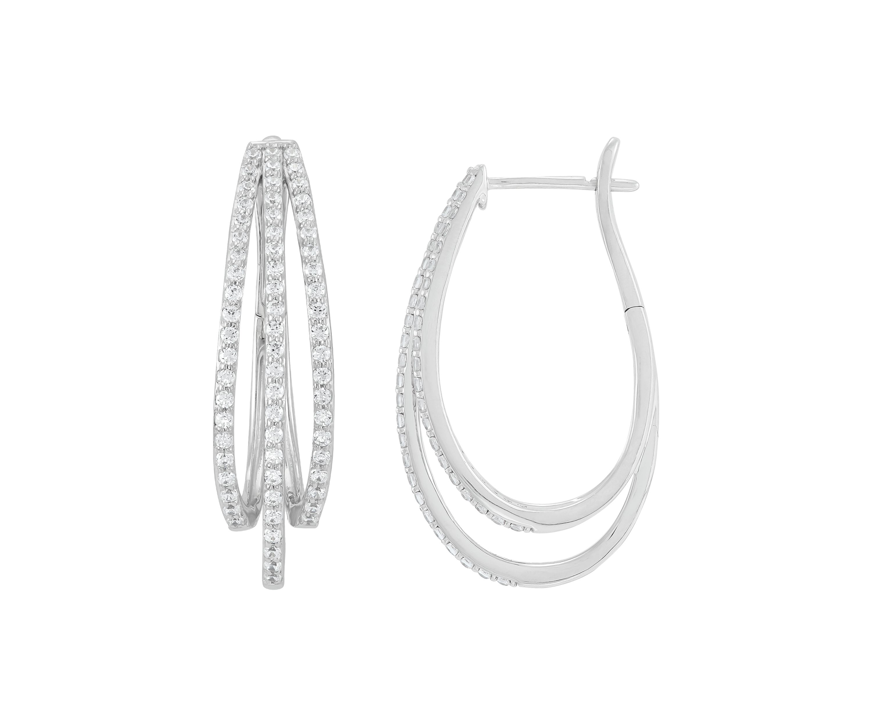 1 ct. t.w. Lab Grown Diamond Hoop Earrings in Sterling Silver