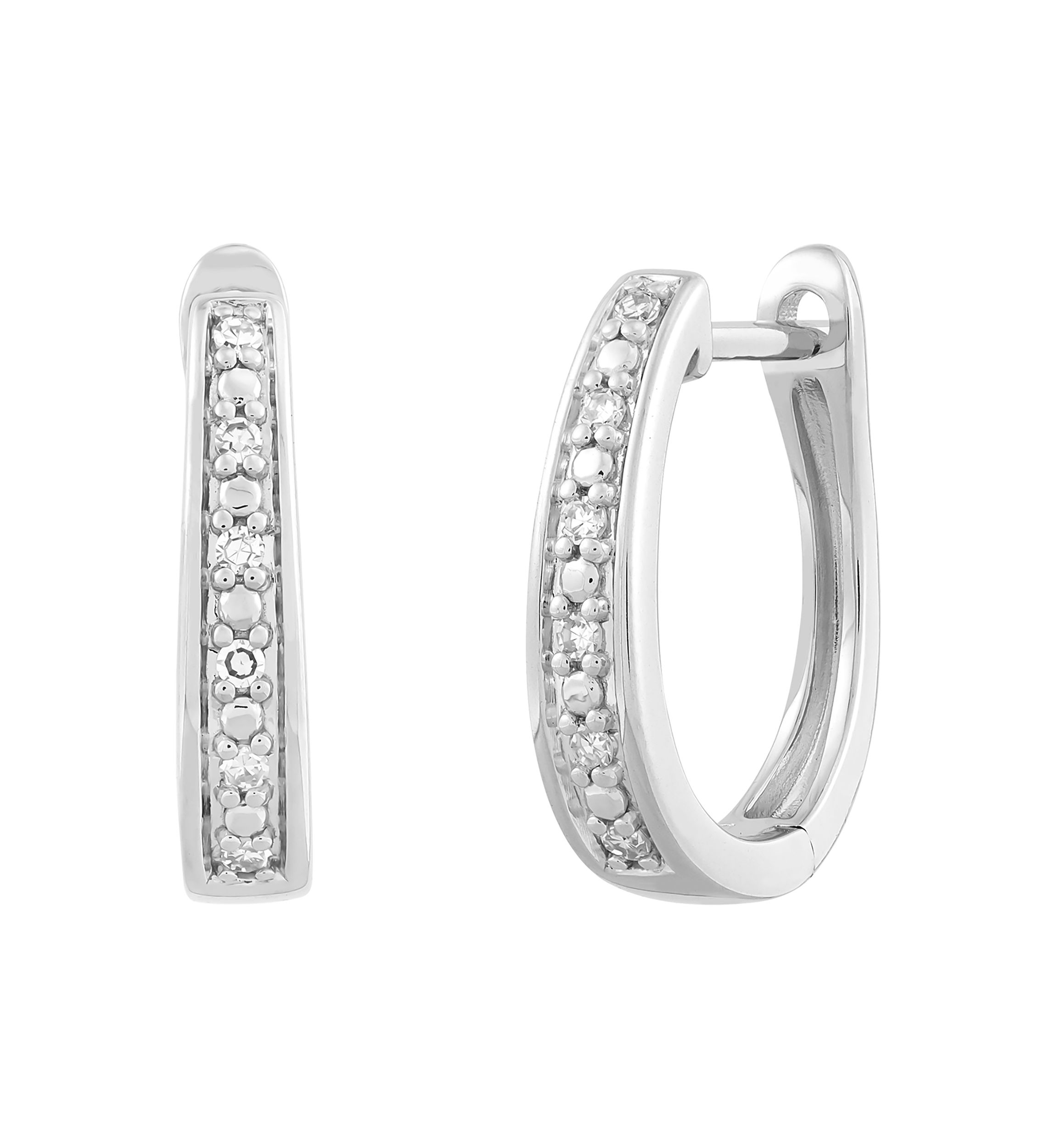  1/10 ct. t.w. Lab Diamond Hoop Earring in Sterling Silver