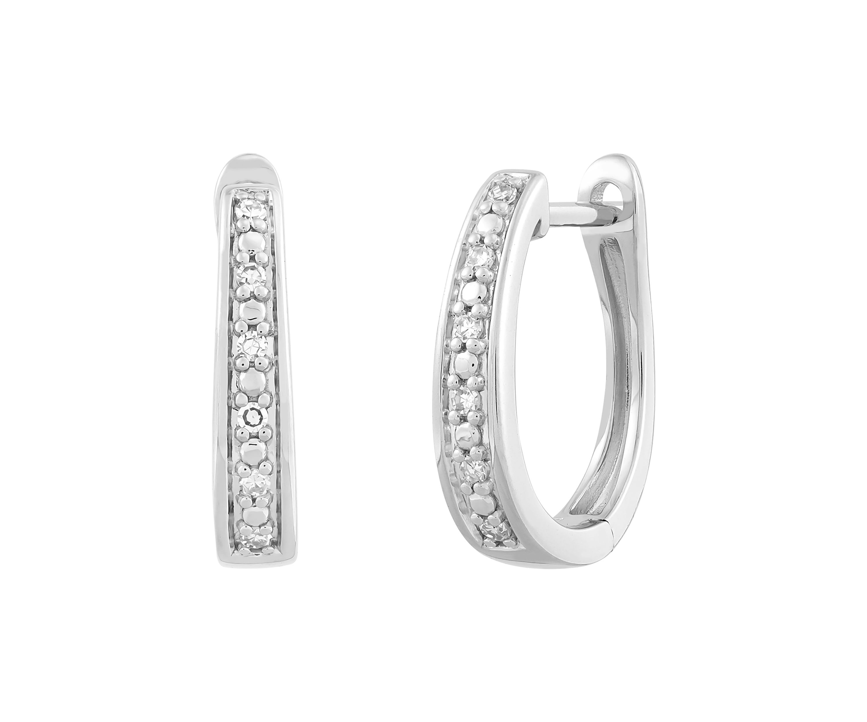  1/10 ct. t.w. Lab Diamond Hoop Earring in Sterling Silver
