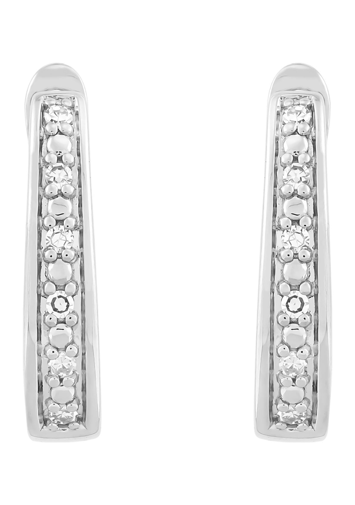  1/10 ct. t.w. Lab Diamond Hoop Earring in Sterling Silver