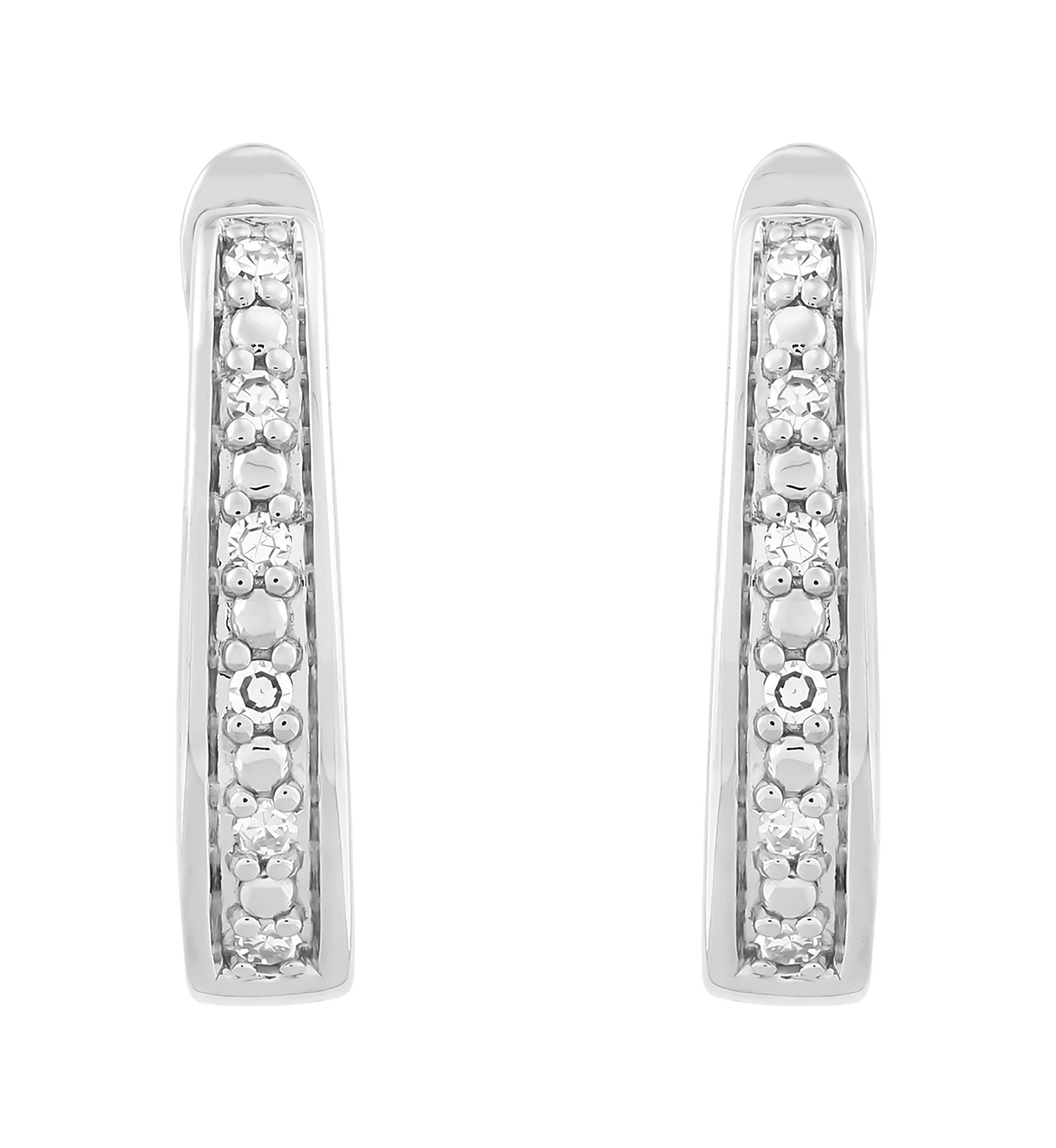  1/10 ct. t.w. Lab Diamond Hoop Earring in Sterling Silver