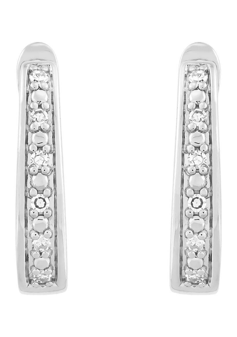  1/10 ct. t.w. Lab Diamond Hoop Earring in Sterling Silver