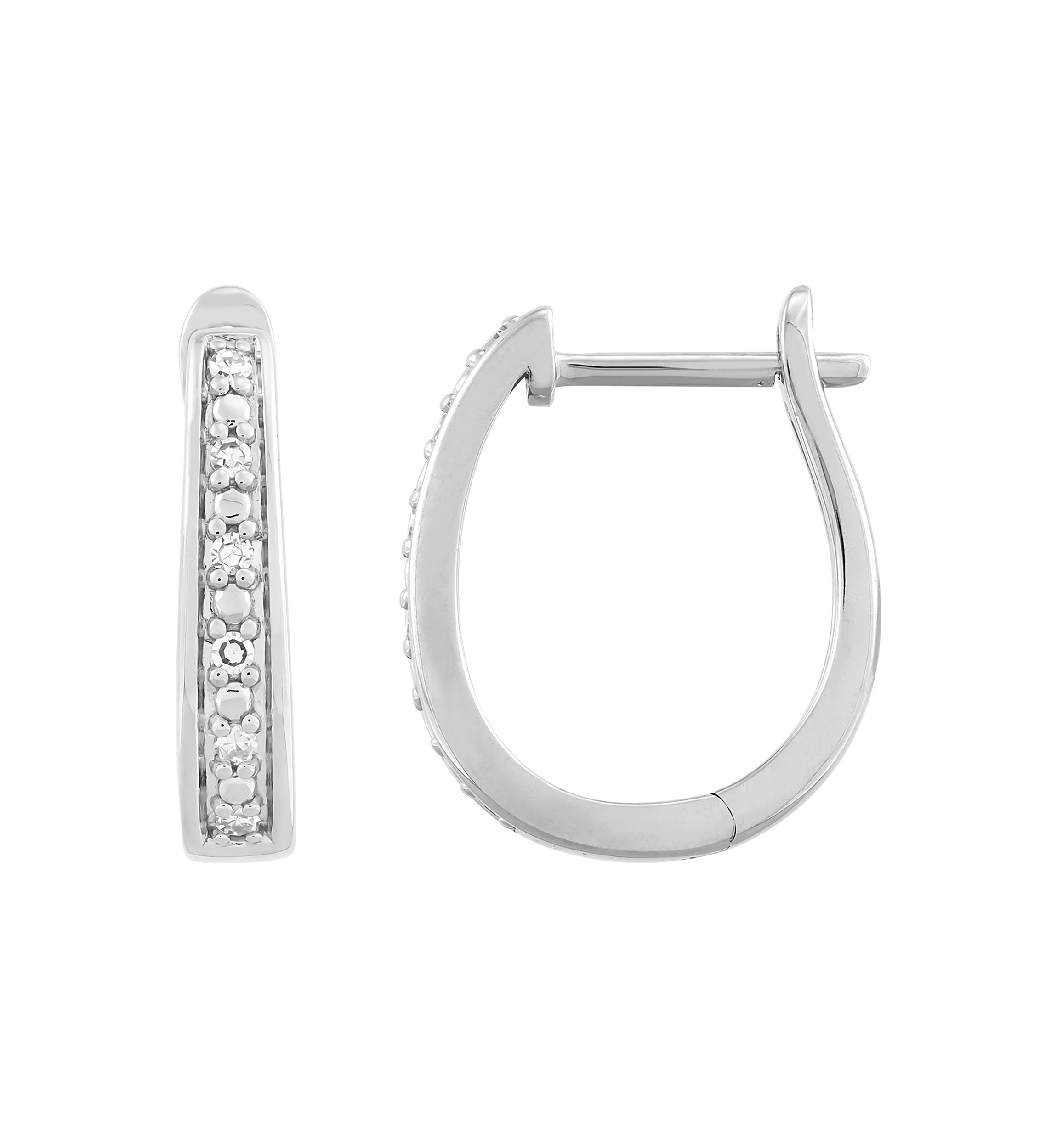  1/10 ct. t.w. Lab Diamond Hoop Earring in Sterling Silver