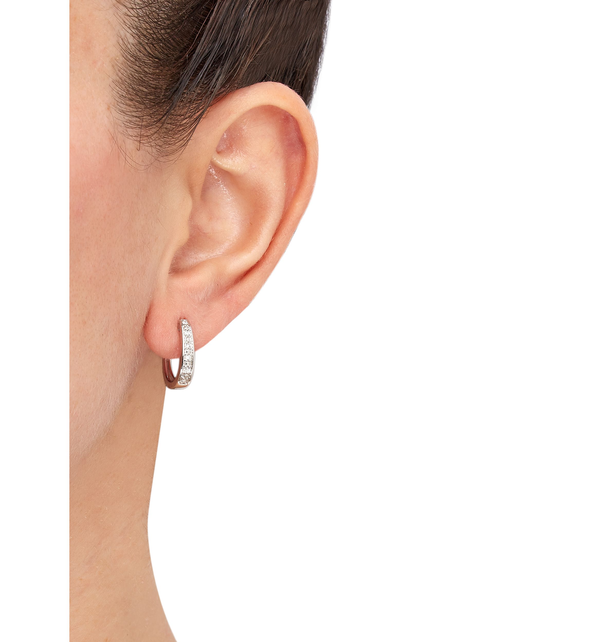  1/10 ct. t.w. Lab Diamond Hoop Earring in Sterling Silver