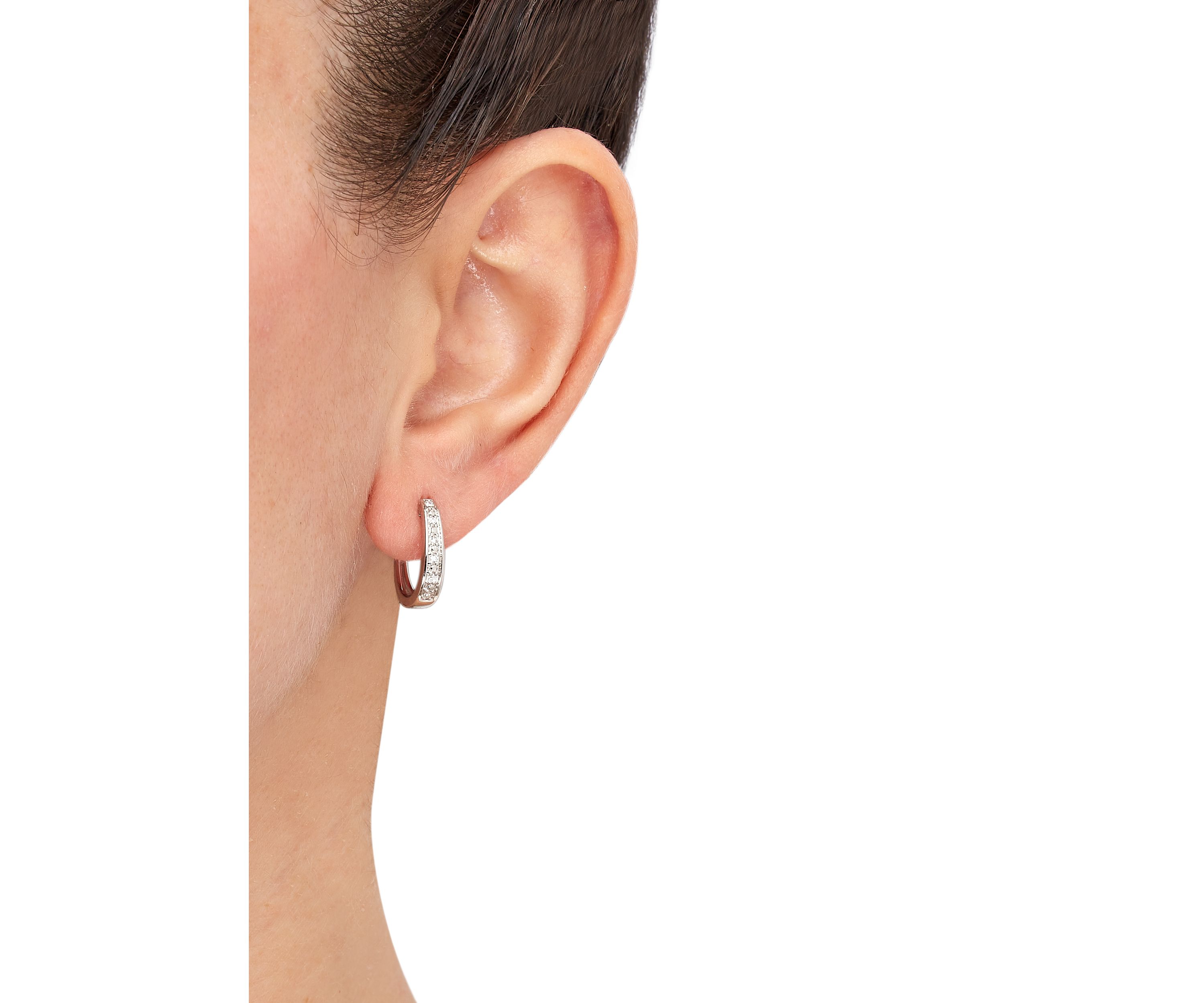  1/10 ct. t.w. Lab Diamond Hoop Earring in Sterling Silver