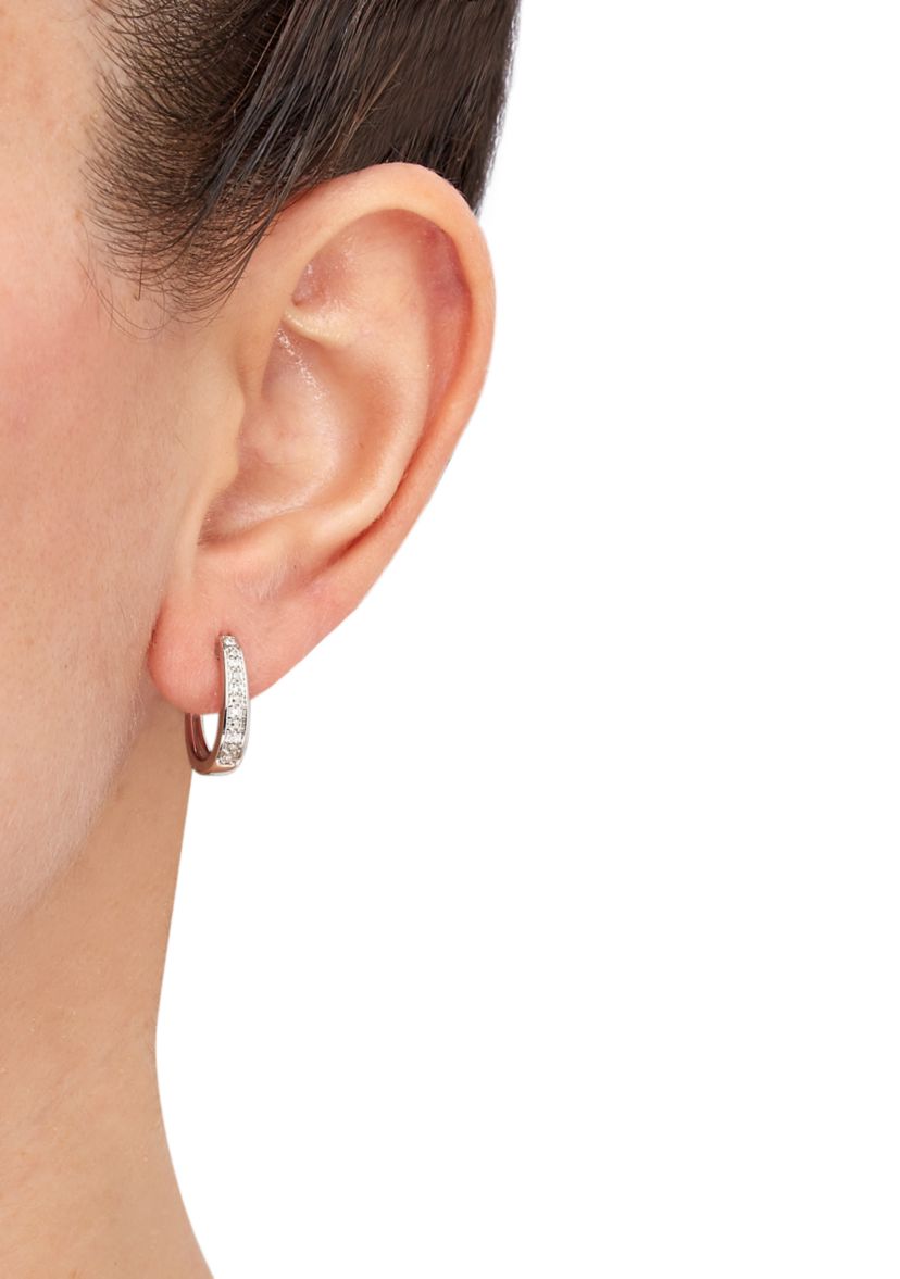  1/10 ct. t.w. Lab Diamond Hoop Earring in Sterling Silver