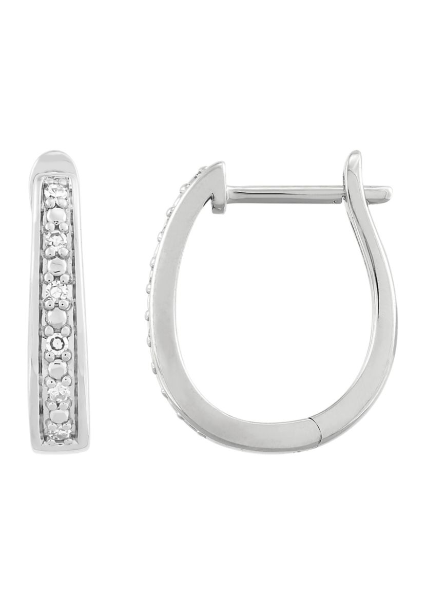  1/10 ct. t.w. Lab Diamond Hoop Earring in Sterling Silver