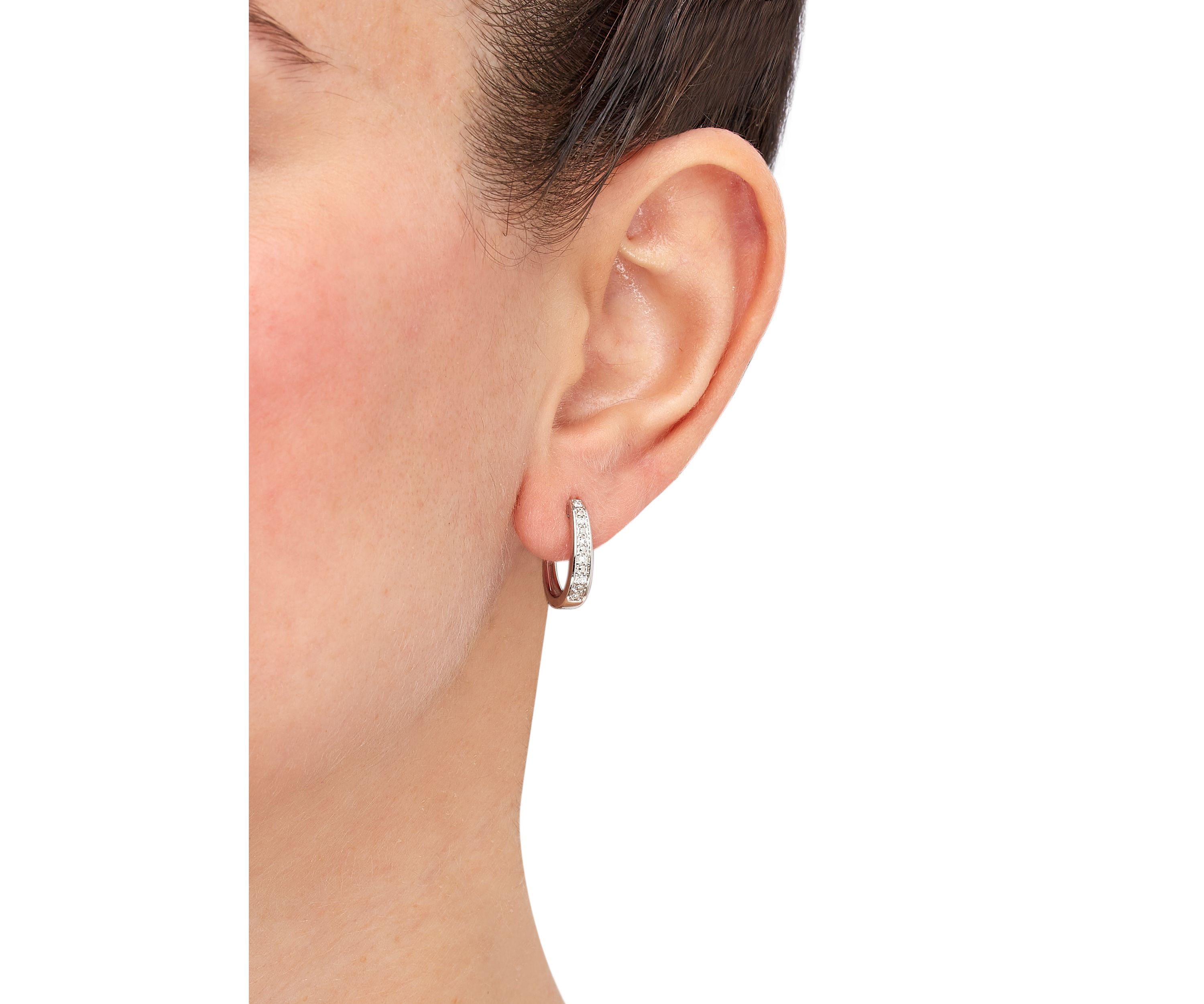  1/10 ct. t.w. Lab Diamond Hoop Earring in Sterling Silver