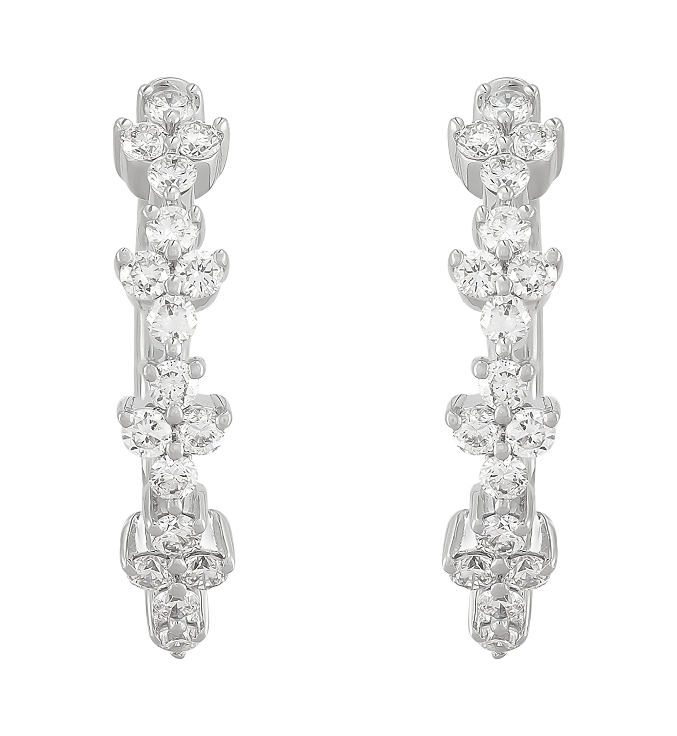 1/2 ct. t.w. Lab Grown Diamond Hoop Earrings in 10K White Gold