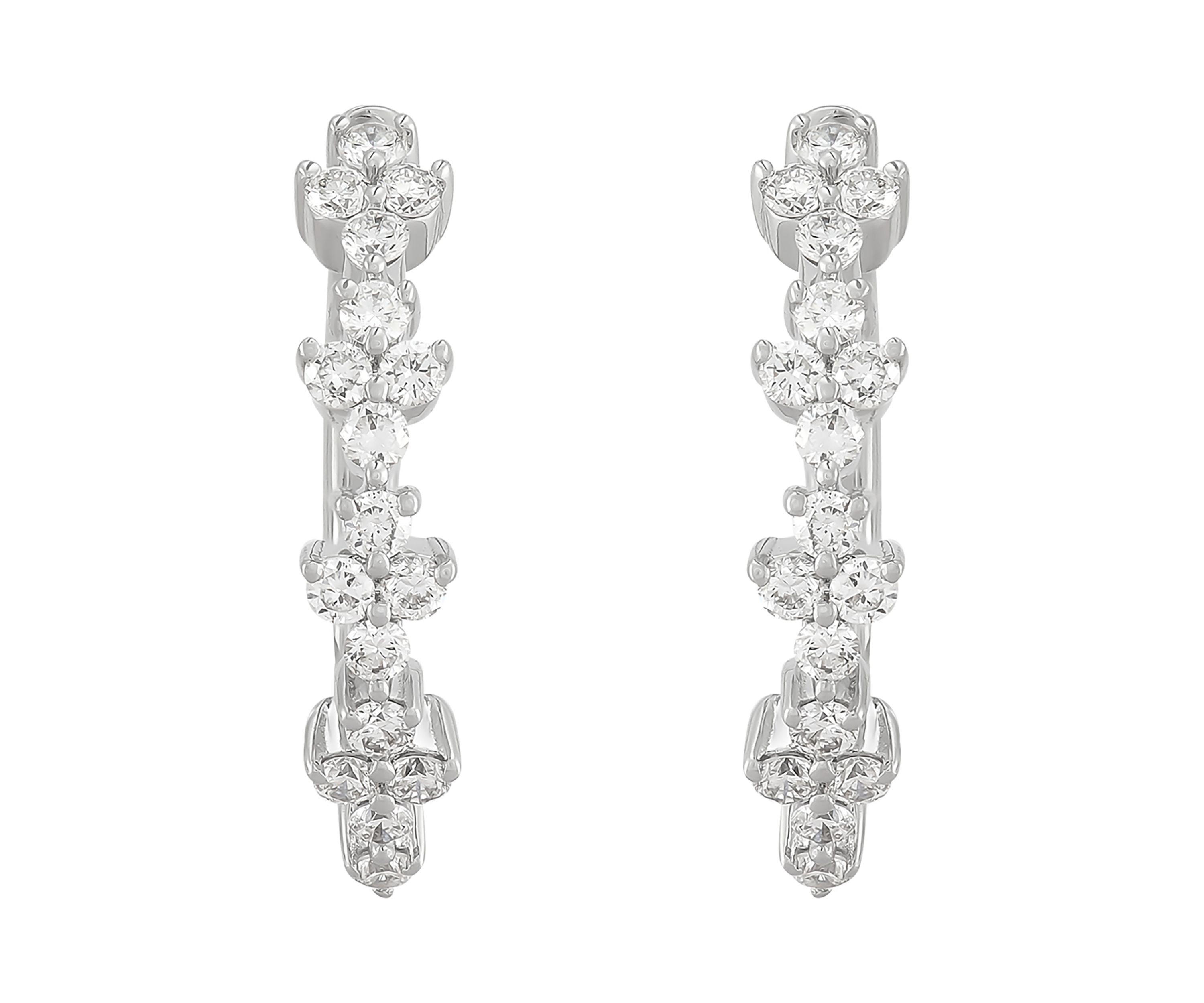 1/2 ct. t.w. Lab Grown Diamond Hoop Earrings in 10K White Gold
