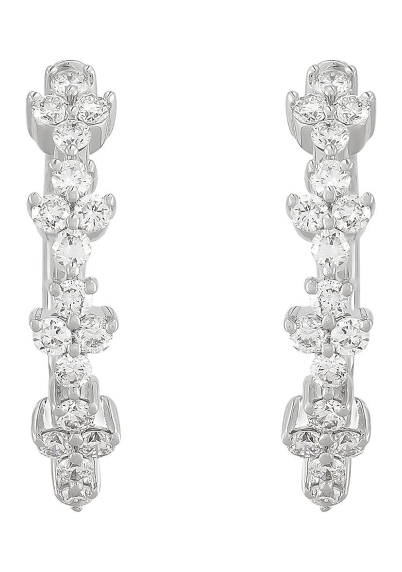 1/2 ct. t.w. Lab Grown Diamond Hoop Earrings in 10K White Gold