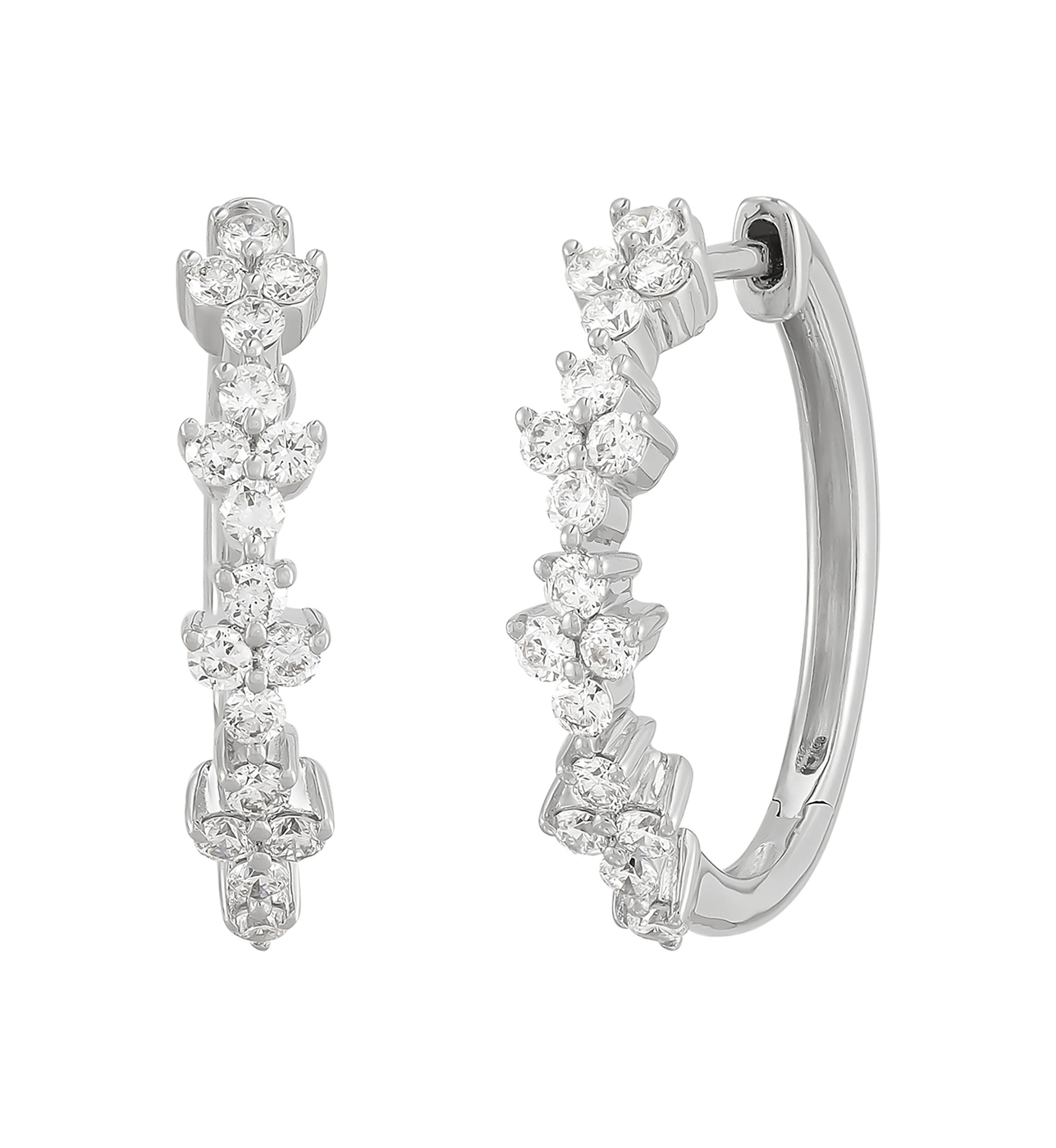 1/2 ct. t.w. Lab Grown Diamond Hoop Earrings in 10K White Gold