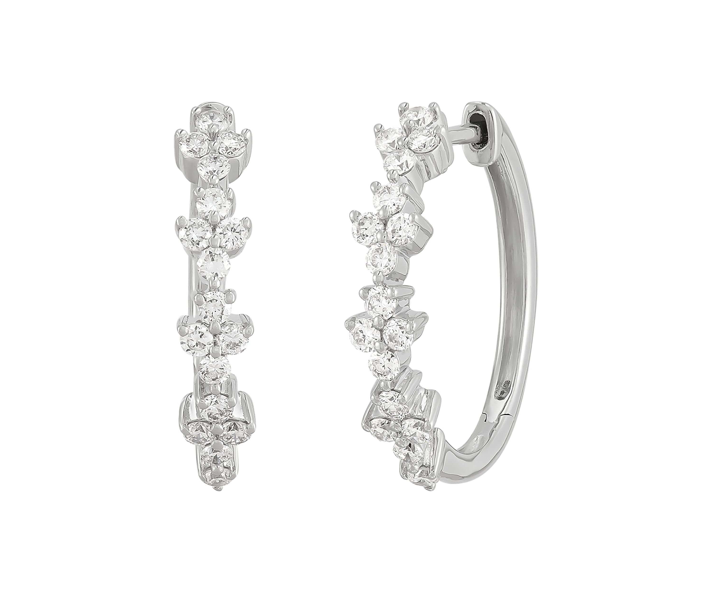 1/2 ct. t.w. Lab Grown Diamond Hoop Earrings in 10K White Gold