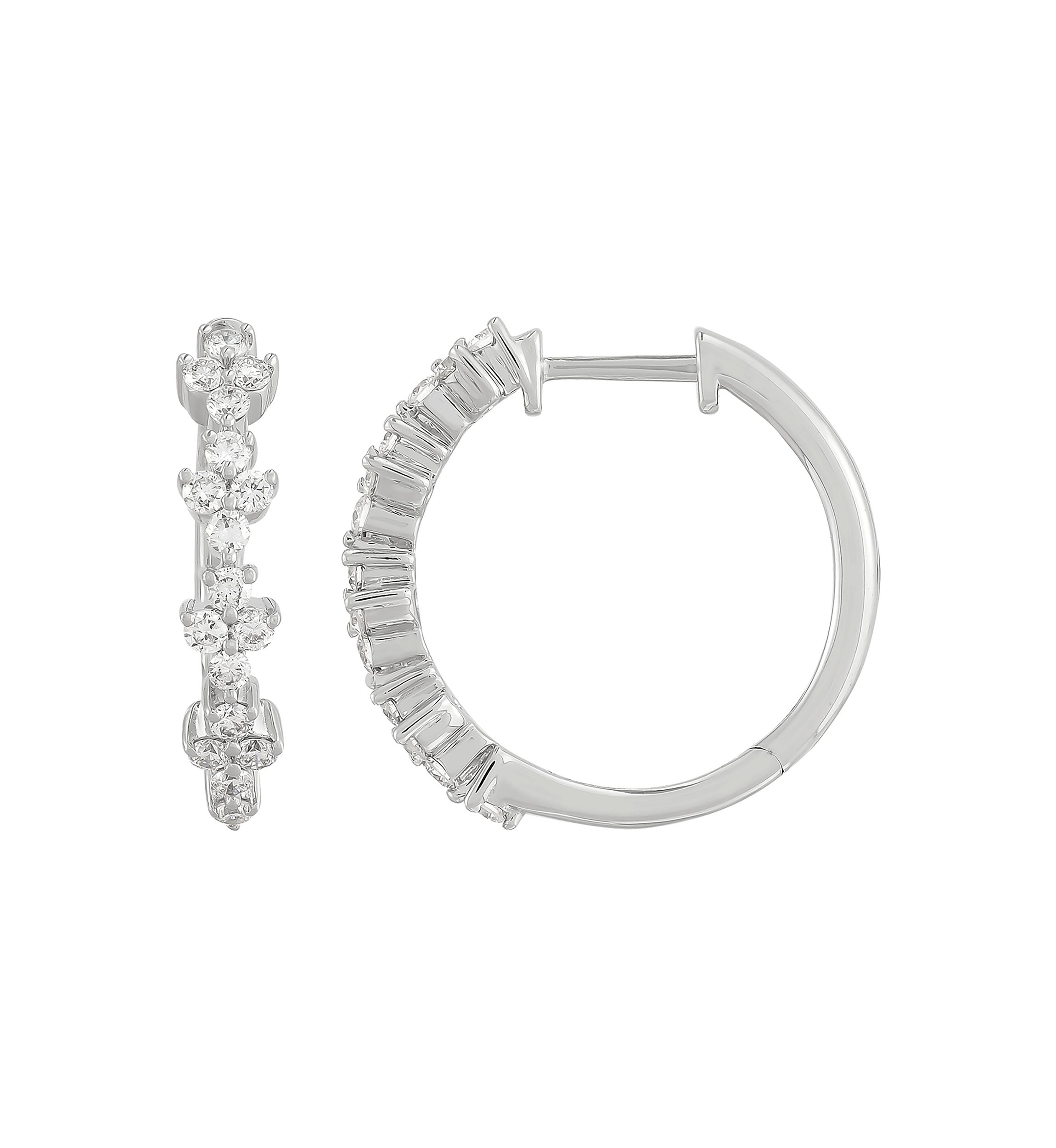 1/2 ct. t.w. Lab Grown Diamond Hoop Earrings in 10K White Gold