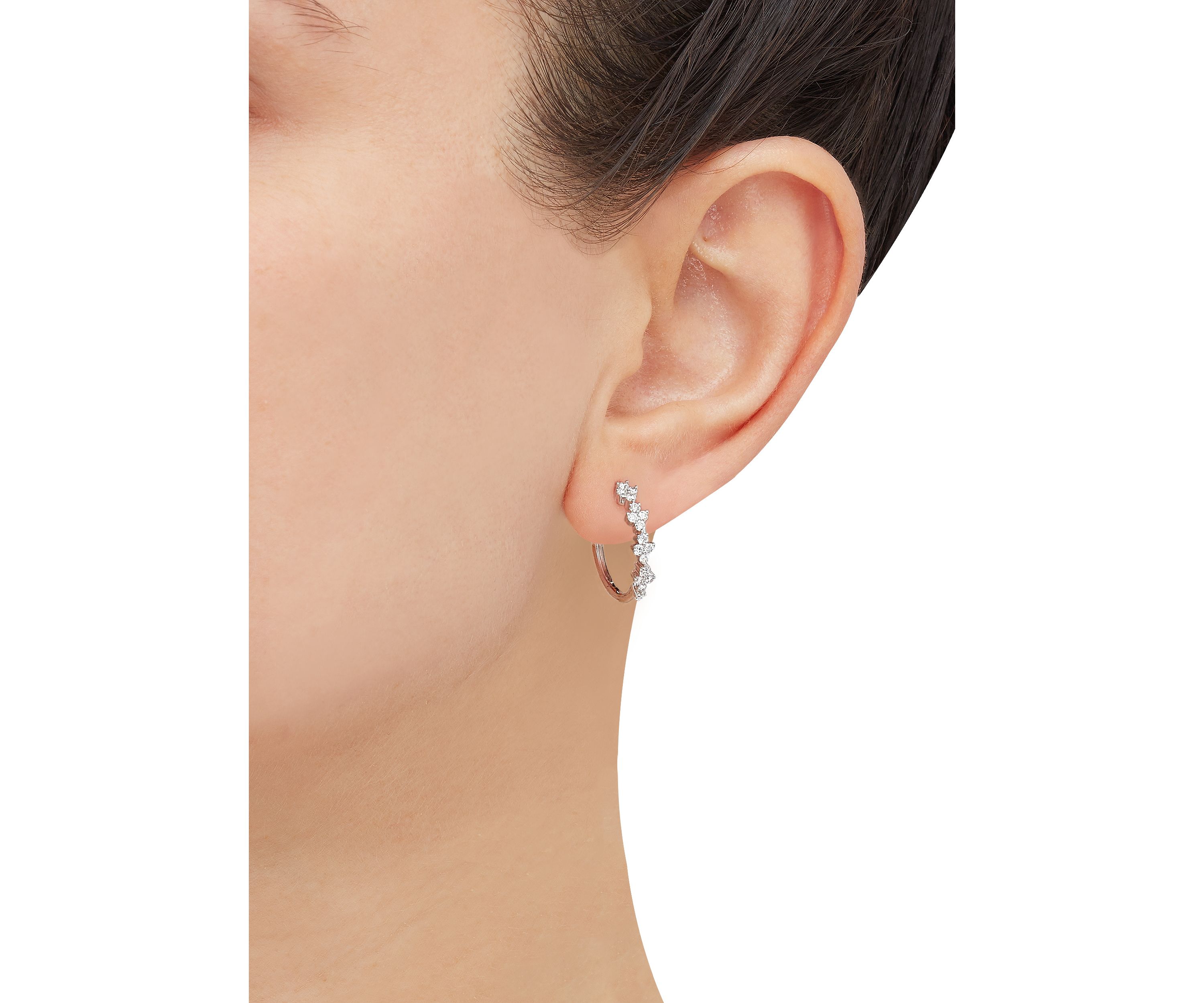 1/2 ct. t.w. Lab Grown Diamond Hoop Earrings in 10K White Gold