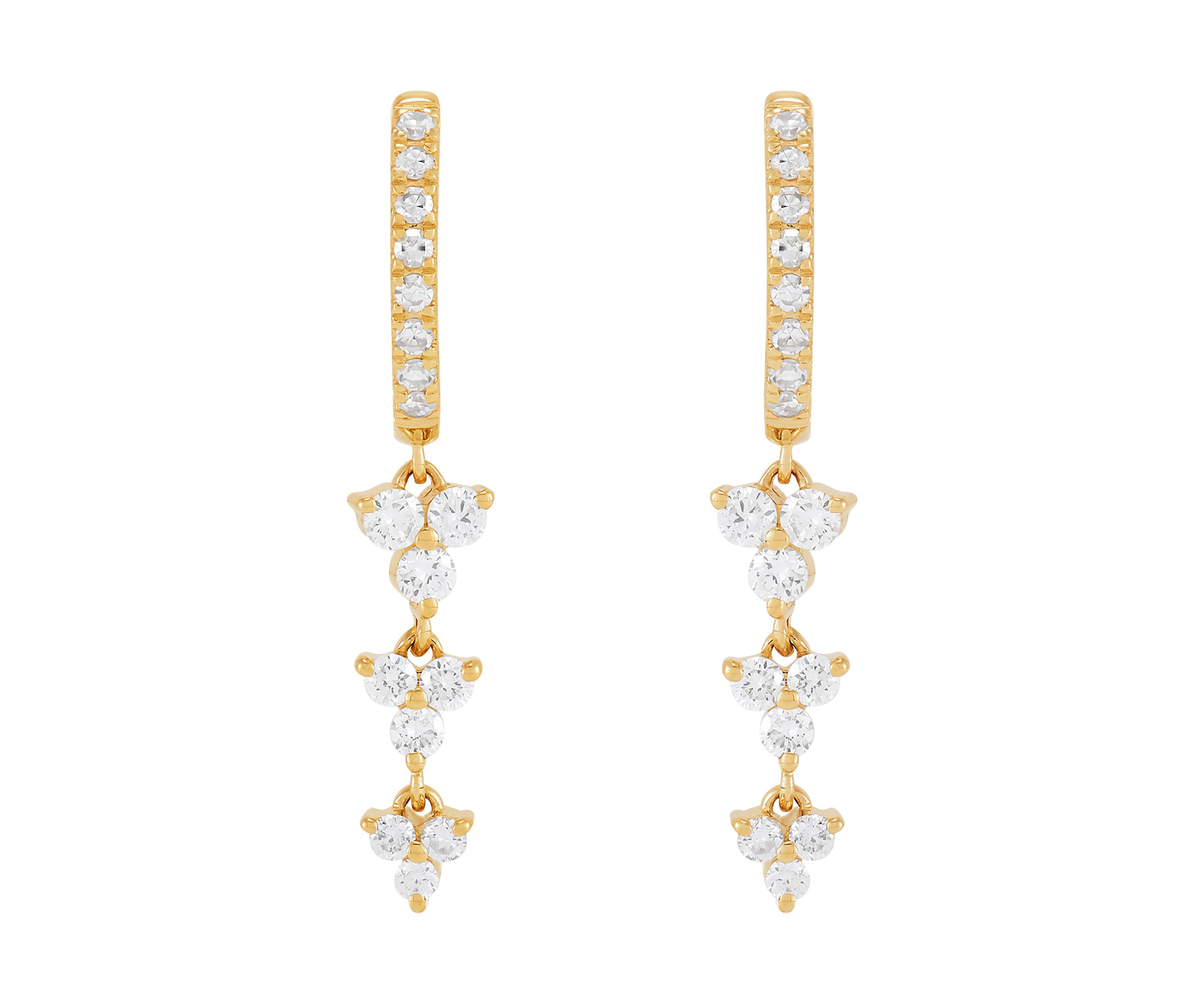 1/2 ct. t.w. Drop Lab Grown Diamond Hoop Earrings in 10K Yellow Gold