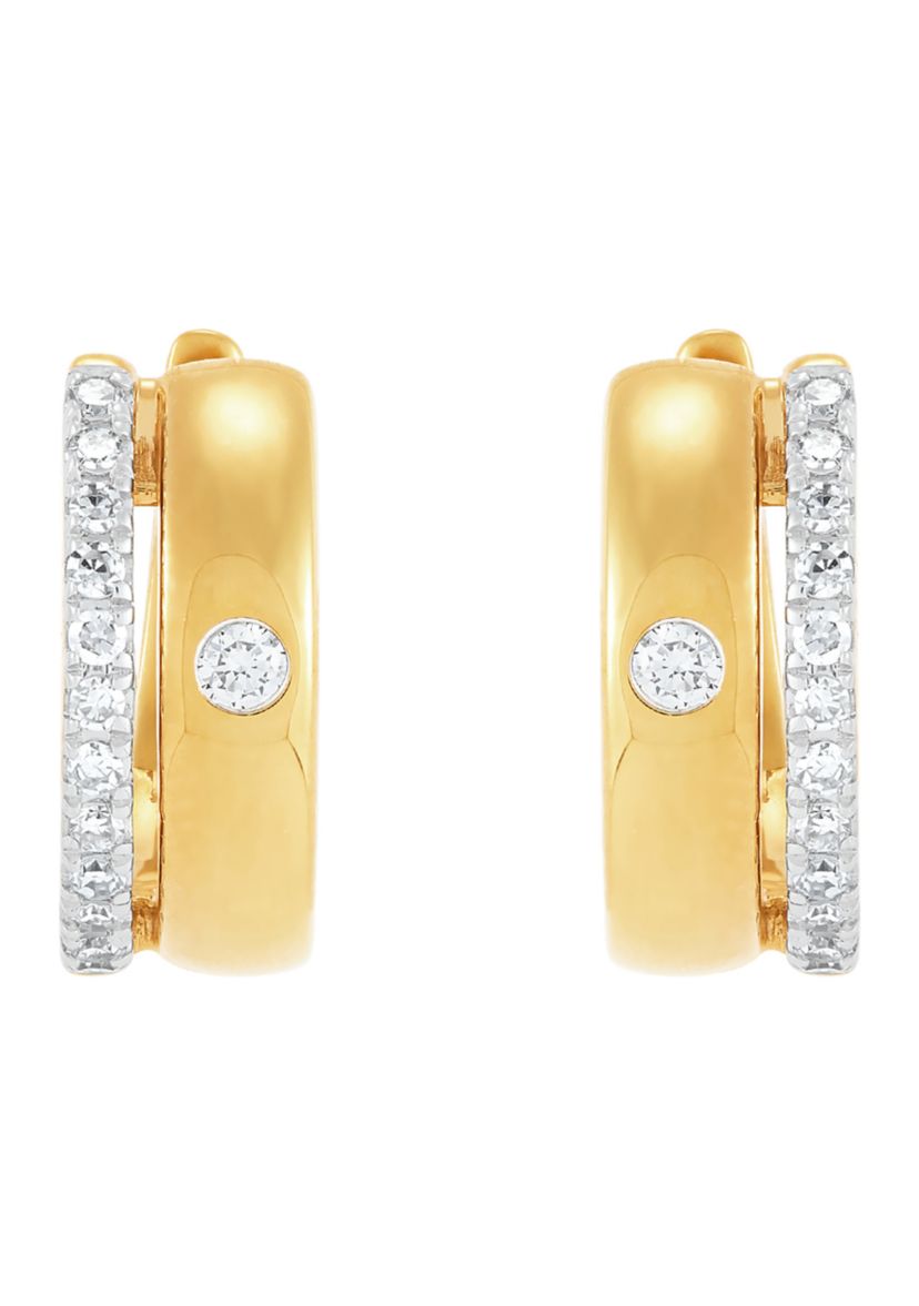 1/4 ct. t.w. Lab Grown Diamond Hoop Earrings in Sterling Silver