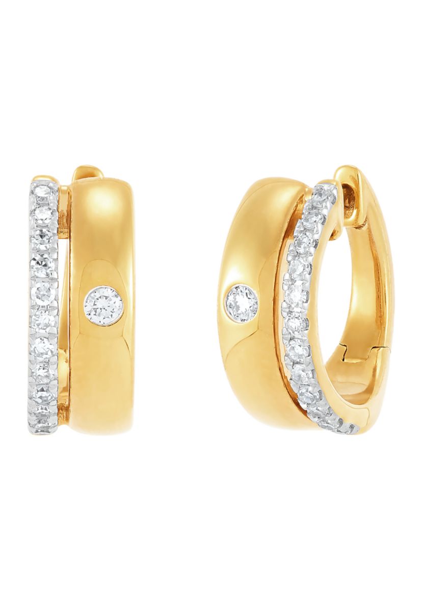 1/4 ct. t.w. Lab Grown Diamond Hoop Earrings in Sterling Silver