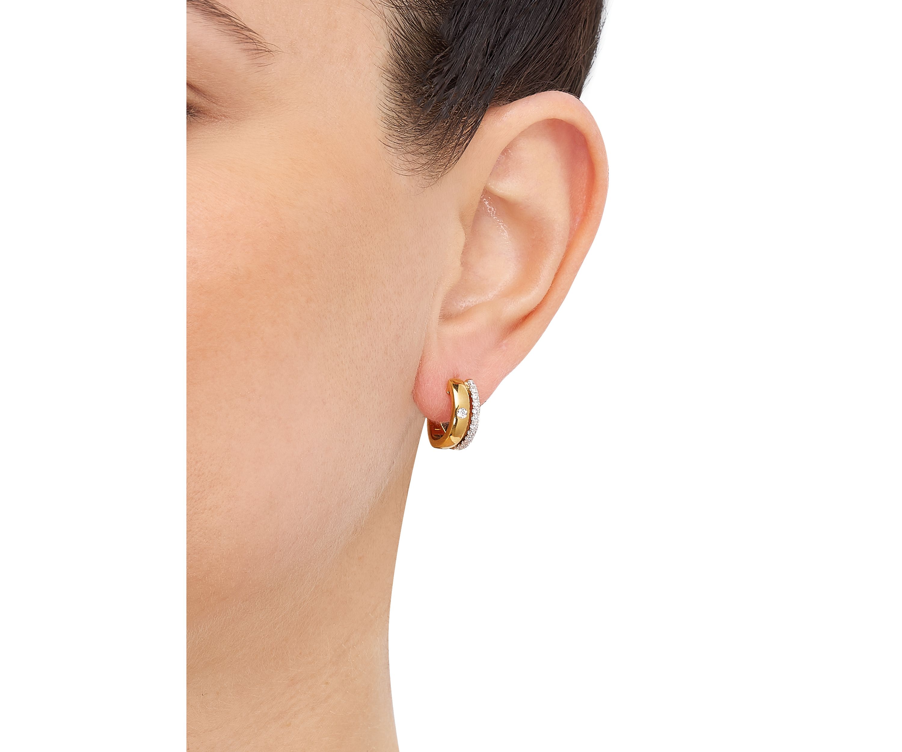 1/4 ct. t.w. Lab Grown Diamond Hoop Earrings in Sterling Silver