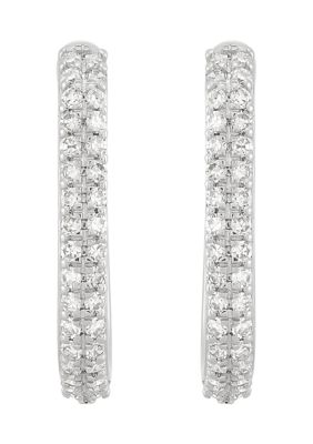 Belk & Co Lab Grown 1/2 ct. t.w. Diamond Hoop Earrings in 10K White Gold
