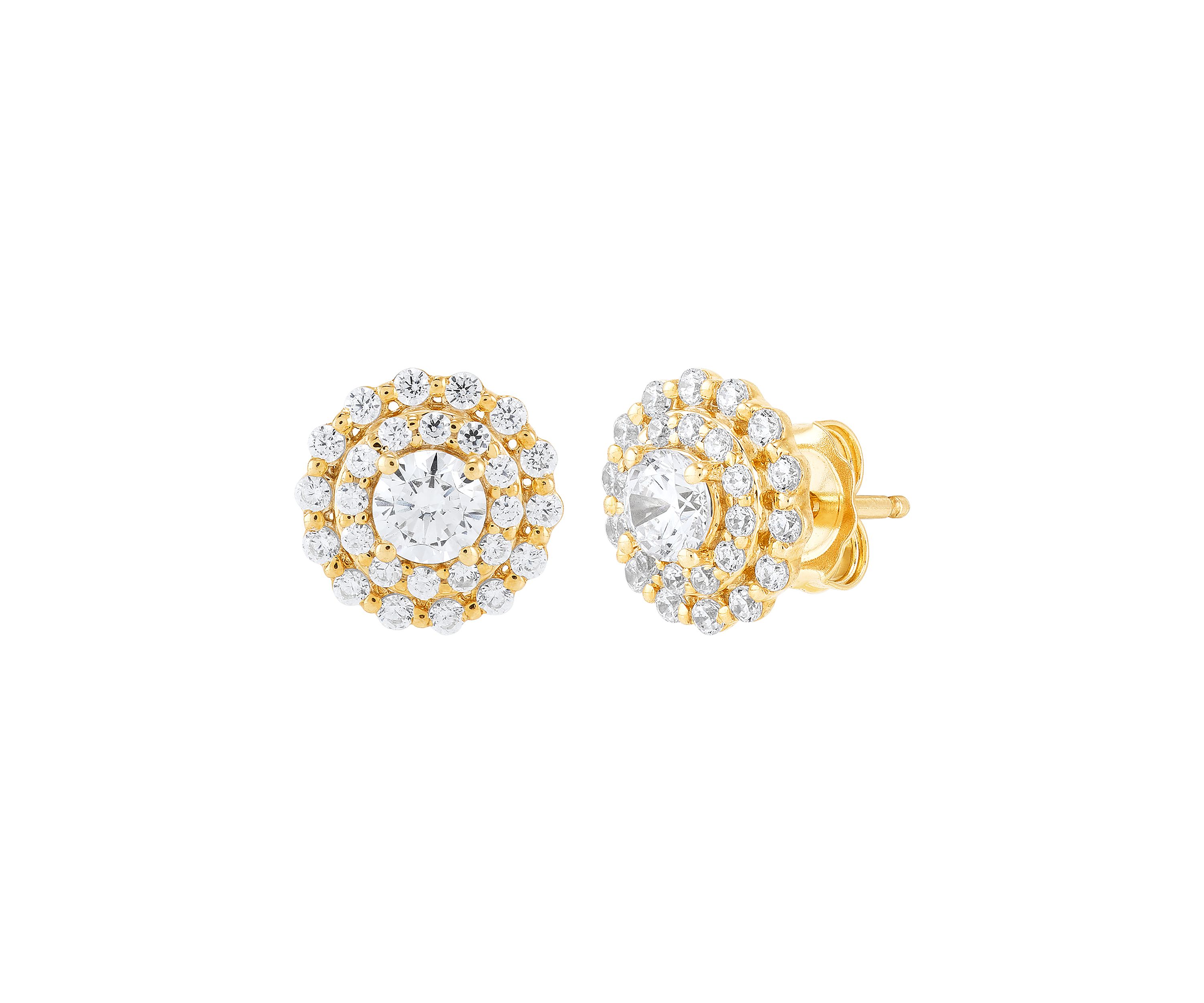 1 ct. t.w. Lab Grown Diamond Stud Earrings in 10K Yellow Gold