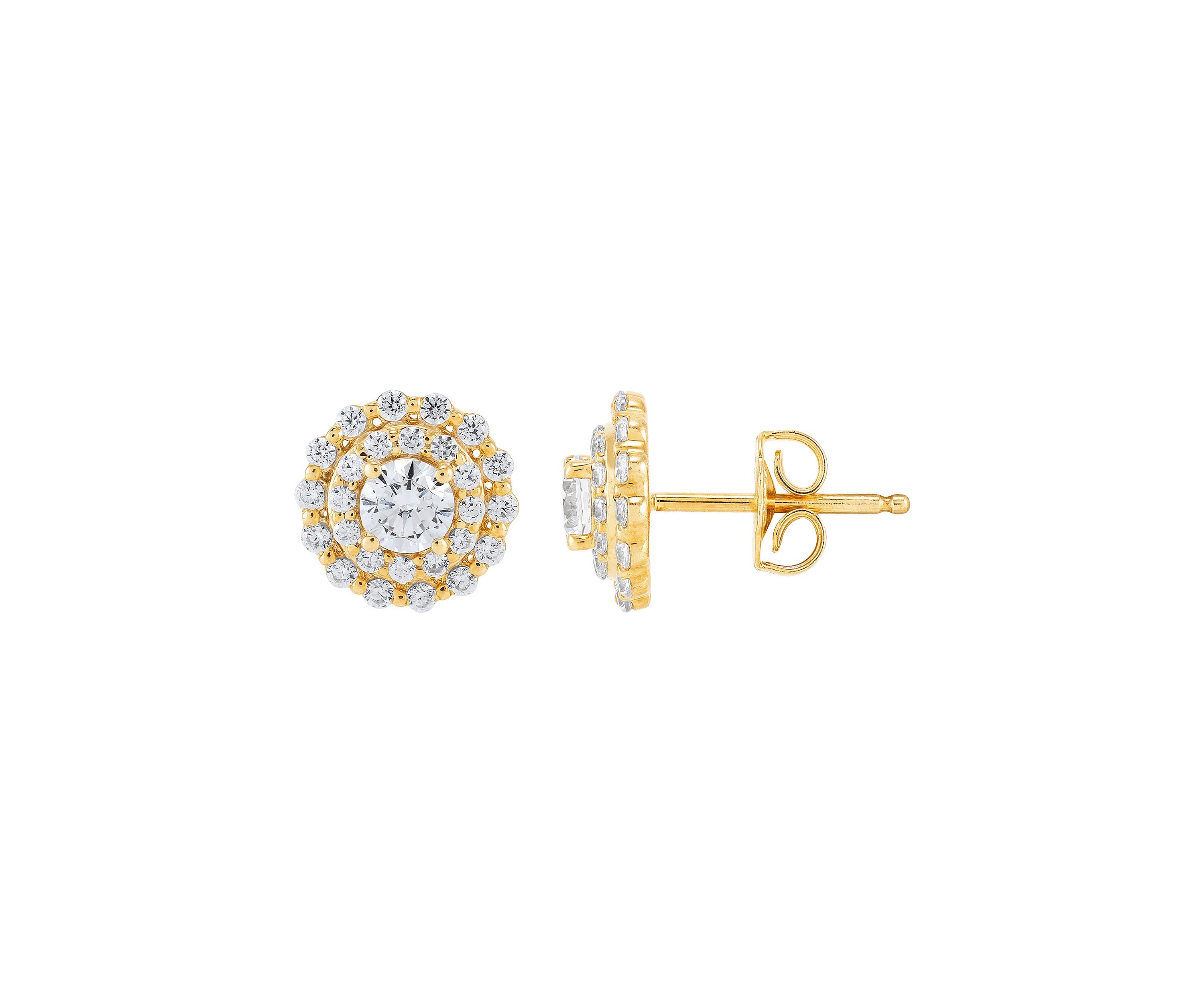 1 ct. t.w. Lab Grown Diamond Stud Earrings in 10K Yellow Gold