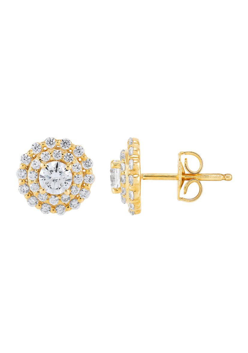 1 ct. t.w. Lab Grown Diamond Stud Earrings in 10K Yellow Gold