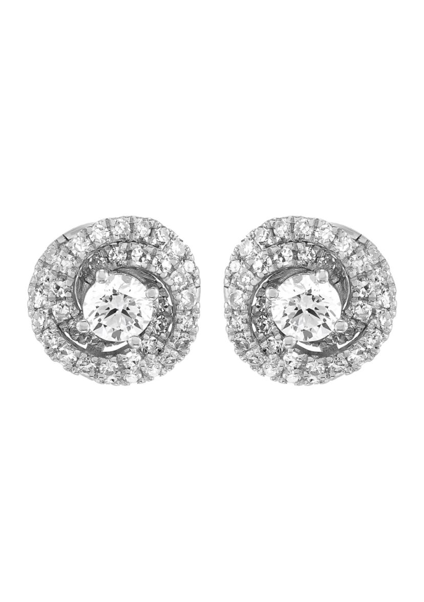  1 ct. t.w. Lab Grown Diamond Stud Earrings in 10K White Gold