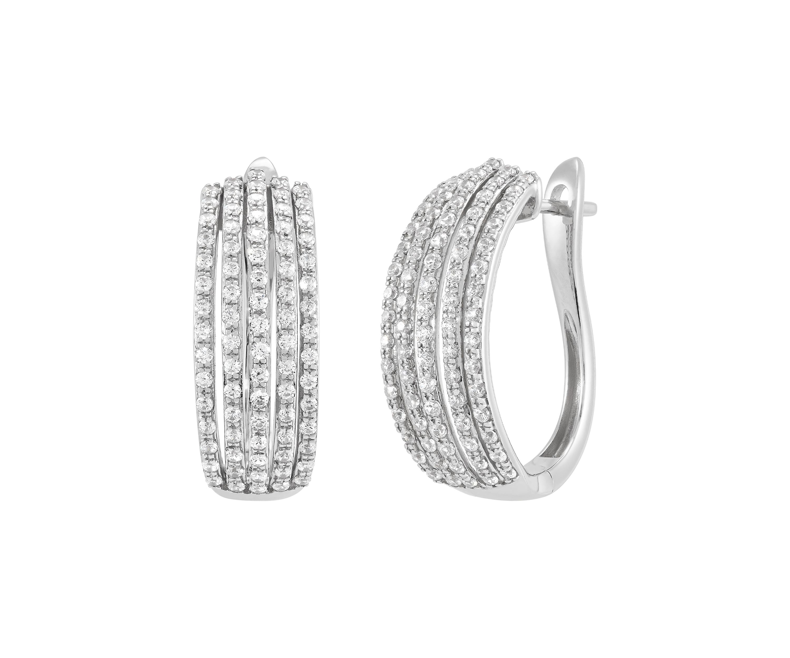 1 ct. t.w. Diamond Hoop Earrings in Sterling Silver