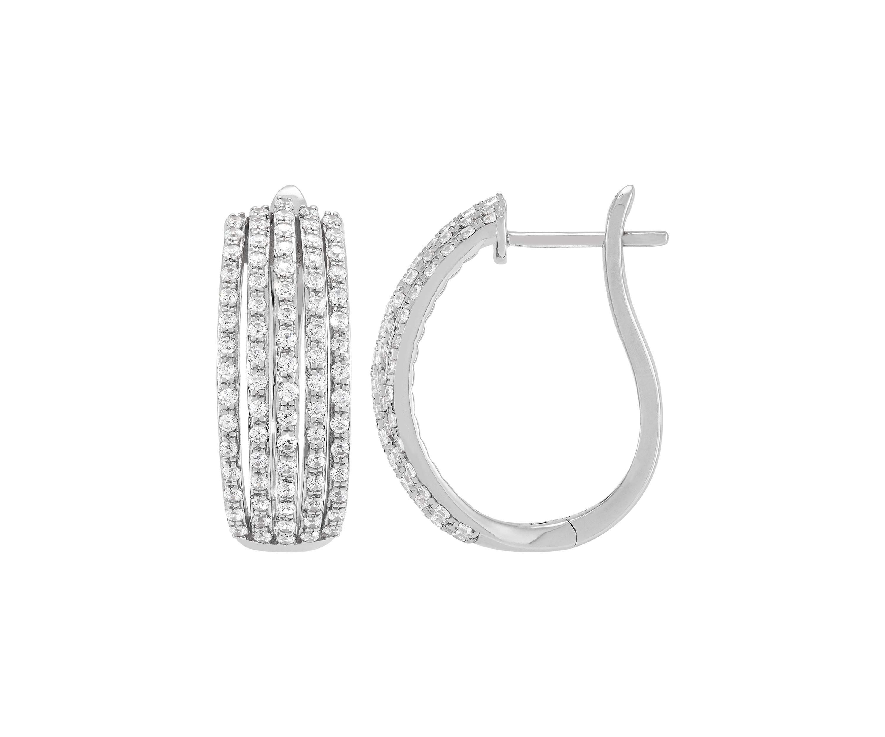 1 ct. t.w. Diamond Hoop Earrings in Sterling Silver