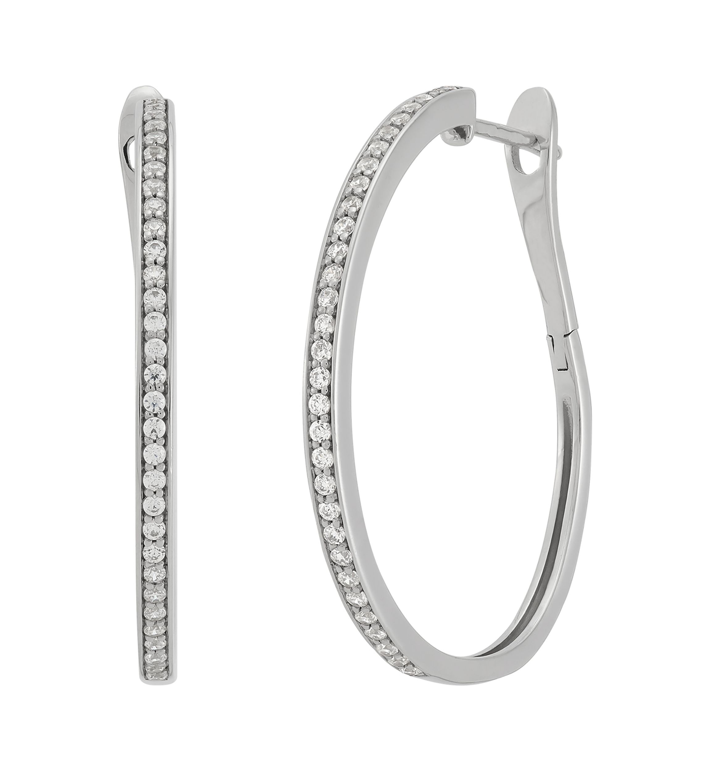 1/2 ct. t.w. Lab Grown Diamond Hoop Earrings in Sterling Silver