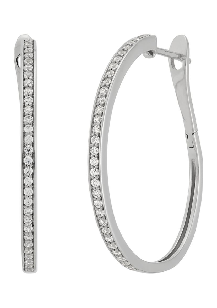 1/2 ct. t.w. Lab Grown Diamond Hoop Earrings in Sterling Silver