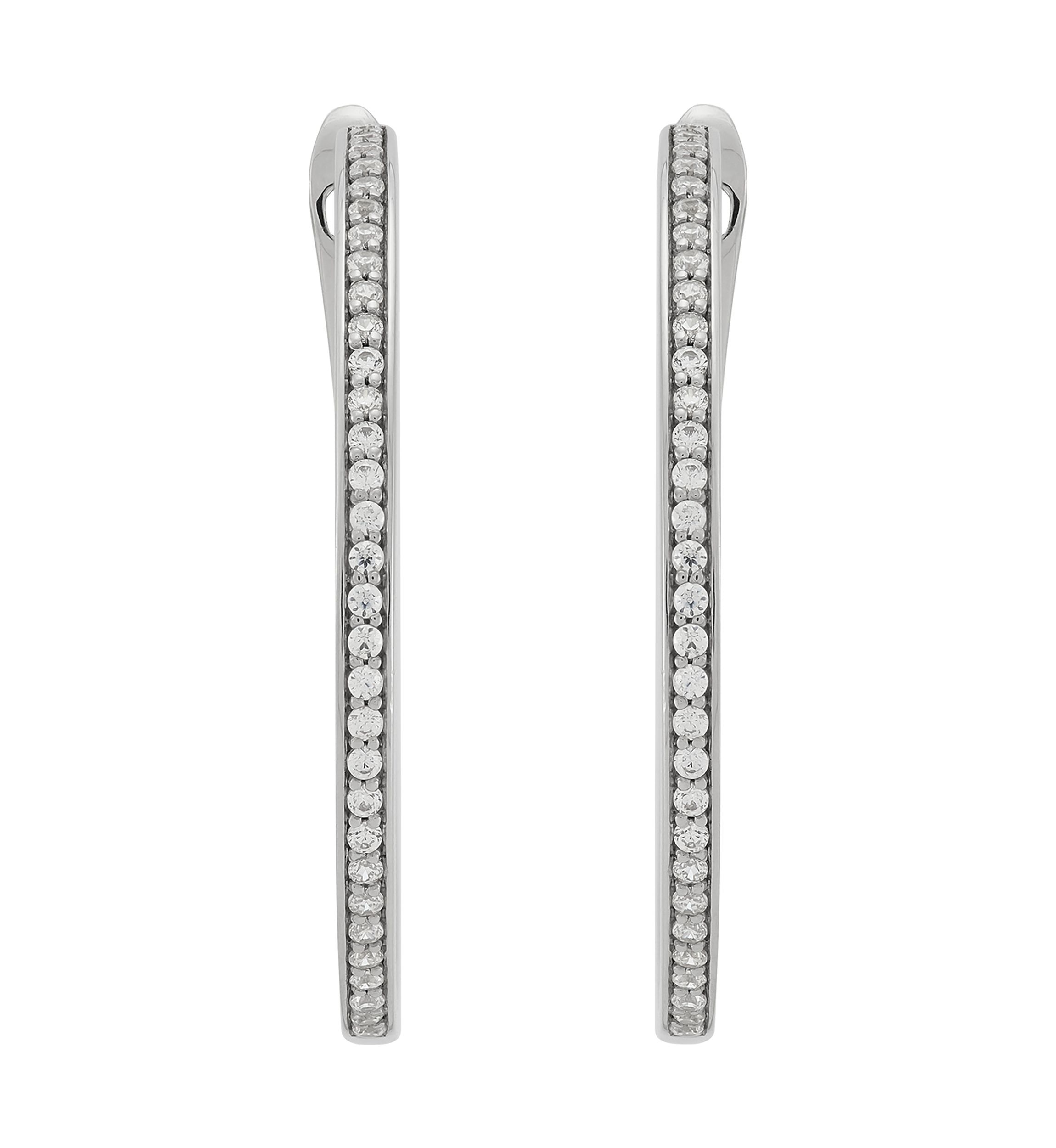1/2 ct. t.w. Lab Grown Diamond Hoop Earrings in Sterling Silver