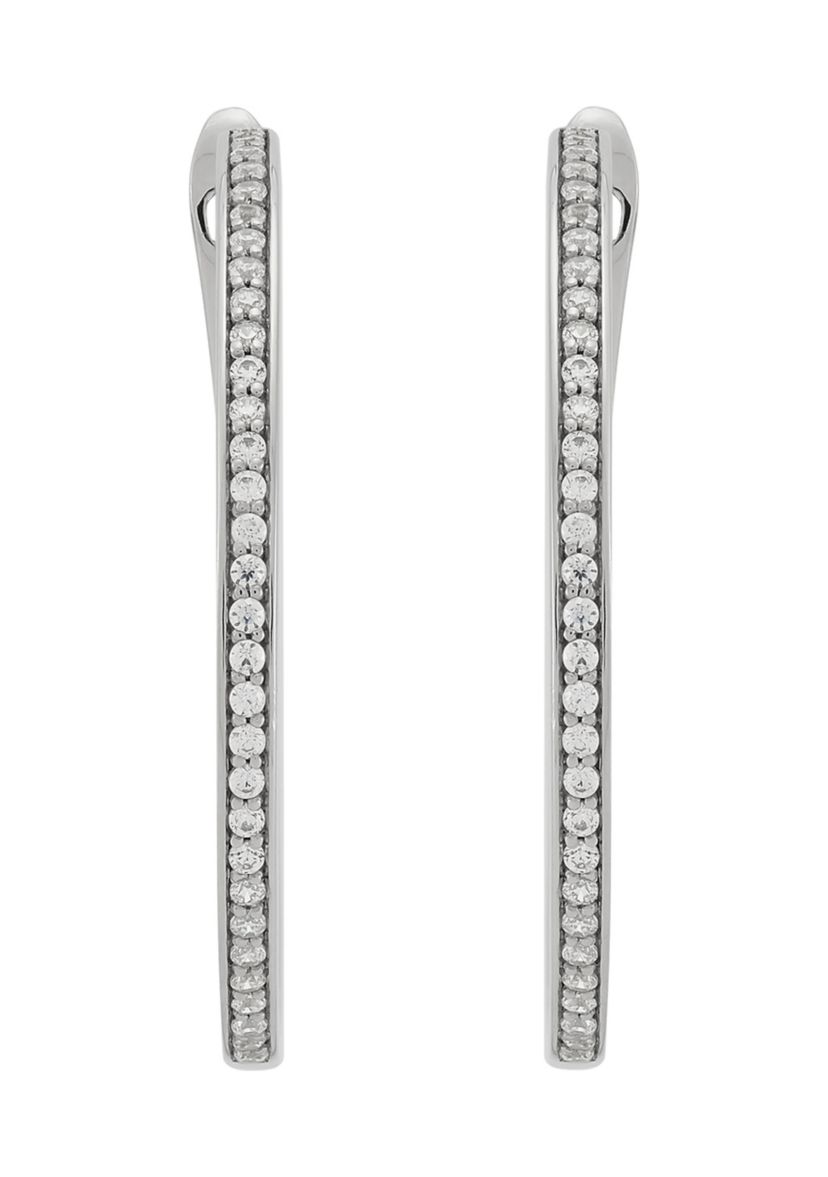 1/2 ct. t.w. Lab Grown Diamond Hoop Earrings in Sterling Silver