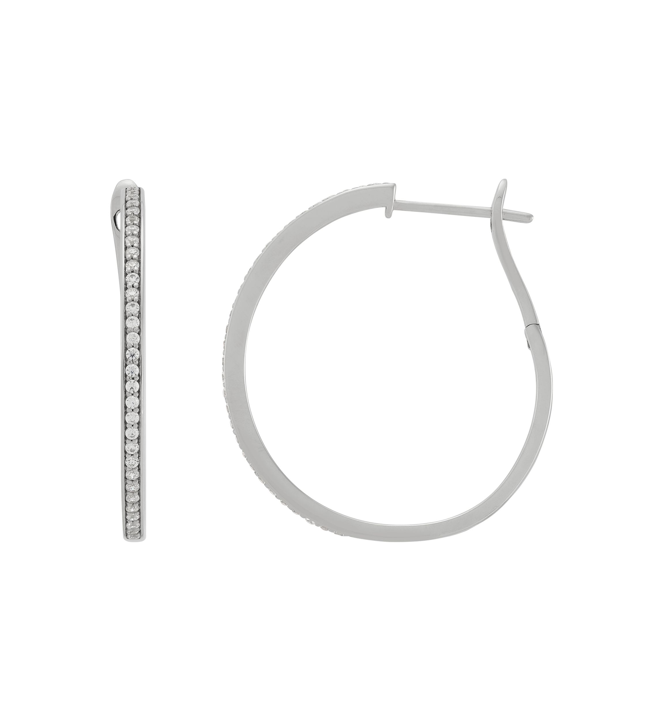 1/2 ct. t.w. Lab Grown Diamond Hoop Earrings in Sterling Silver