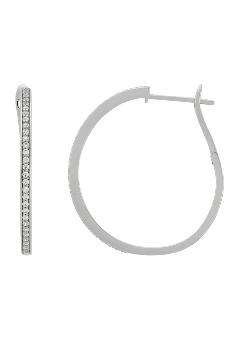 1/2 ct. t.w. Lab Grown Diamond Hoop Earrings in Sterling Silver
