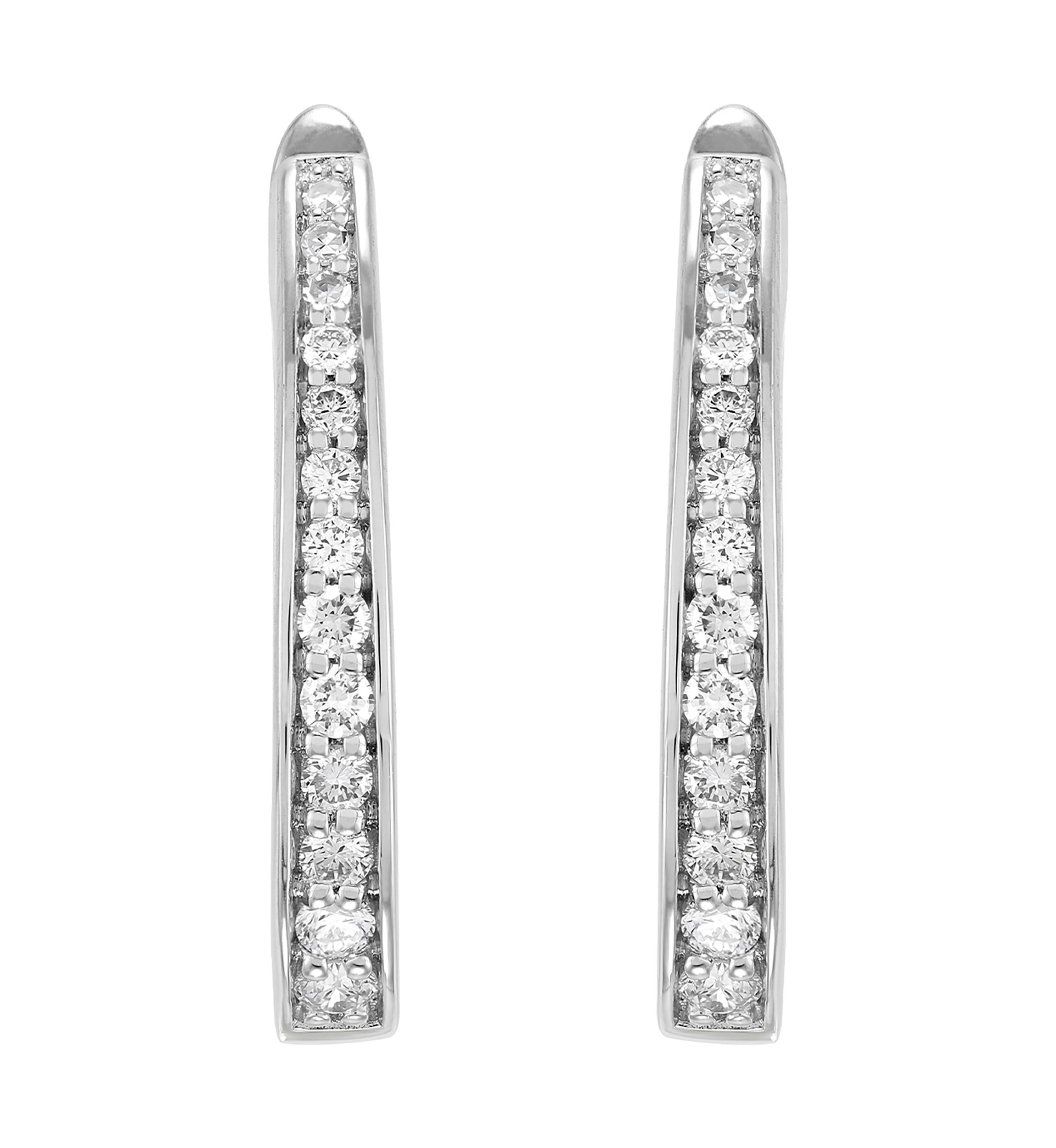 1/2 ct. t.w. Lab Grown Diamond Hoop Earrings in Sterling Silver 