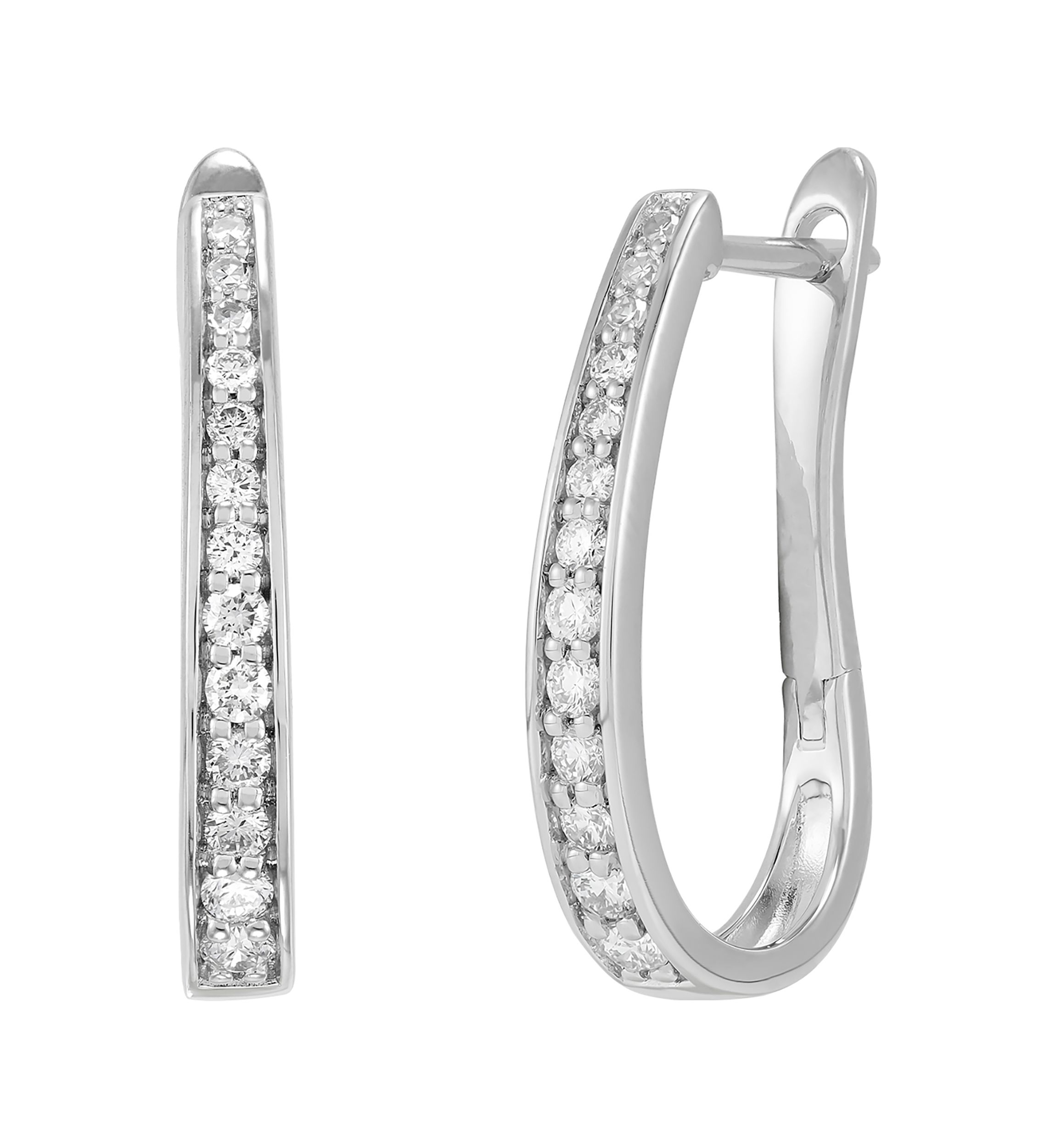 1/2 ct. t.w. Lab Grown Diamond Hoop Earrings in Sterling Silver 