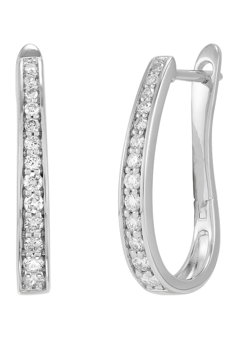 1/2 ct. t.w. Lab Grown Diamond Hoop Earrings in Sterling Silver 