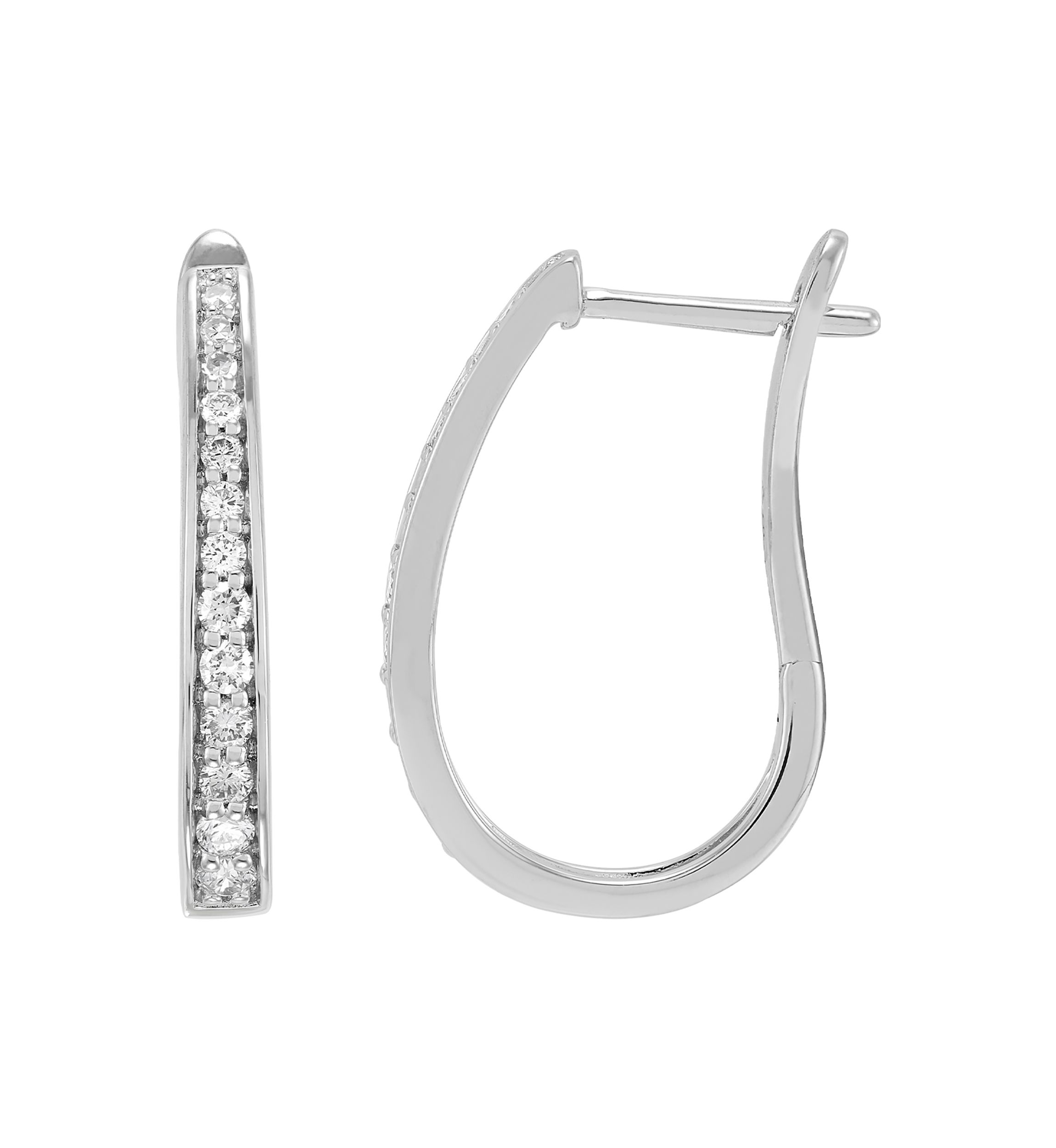 1/2 ct. t.w. Lab Grown Diamond Hoop Earrings in Sterling Silver 