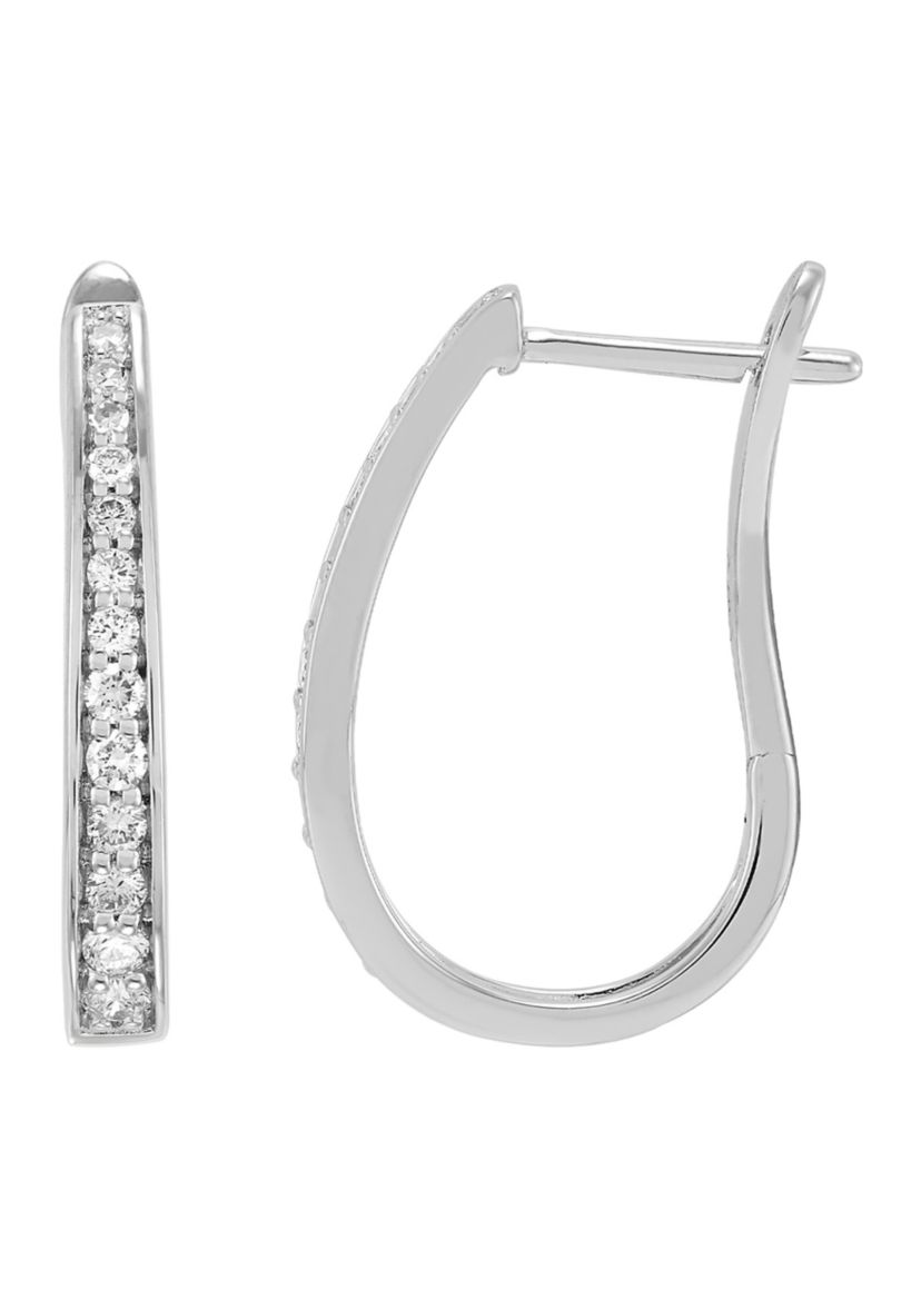 1/2 ct. t.w. Lab Grown Diamond Hoop Earrings in Sterling Silver 