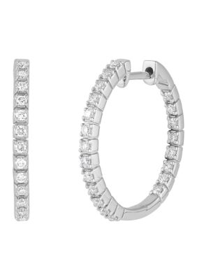 Belk & Co 1/2 ct. t.w. Lab Grown Diamond Hoop Earrings in 10K White Gold