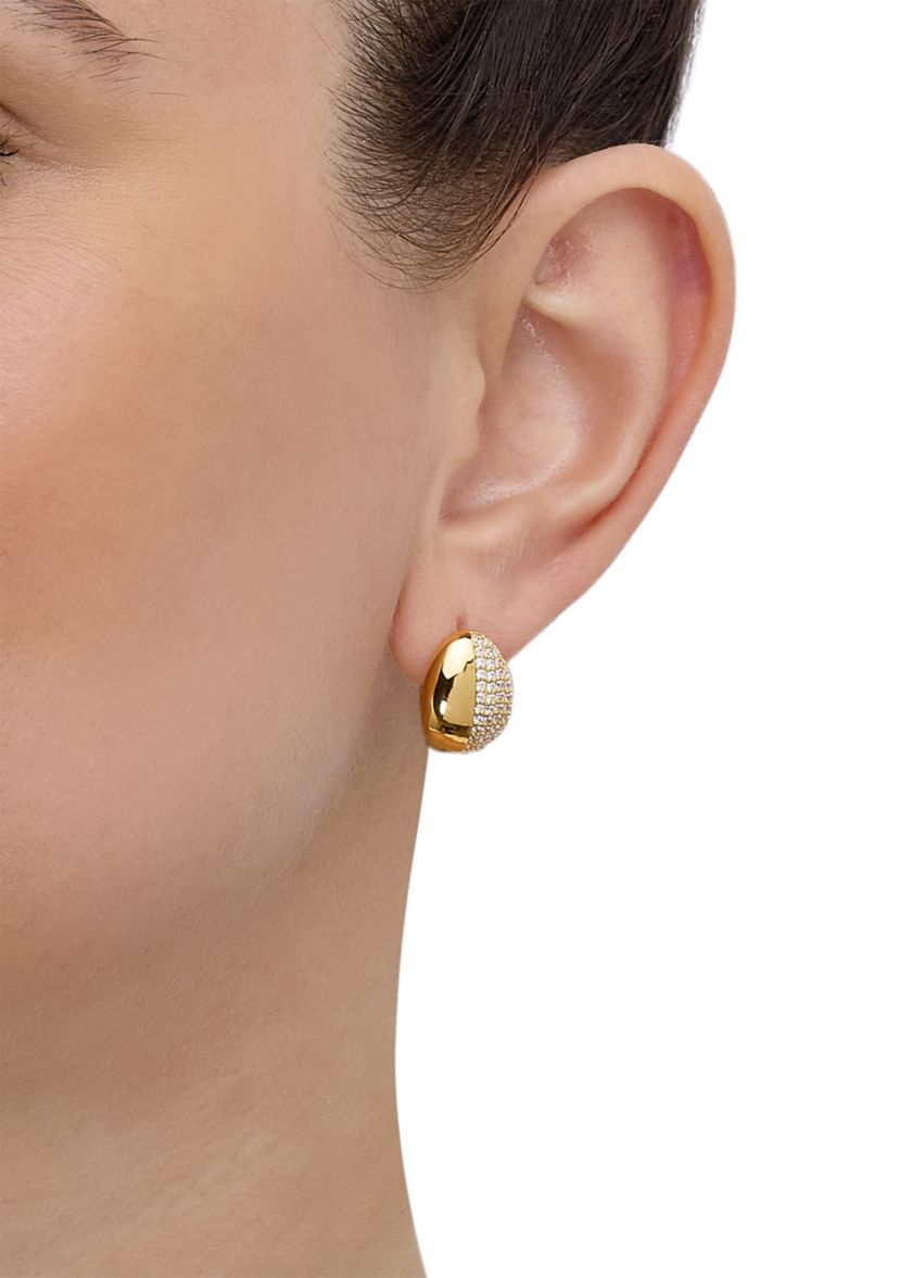 1/2 ct. t.w. Lab Grown Diamond Huggie Earrings in Sterling Silver
