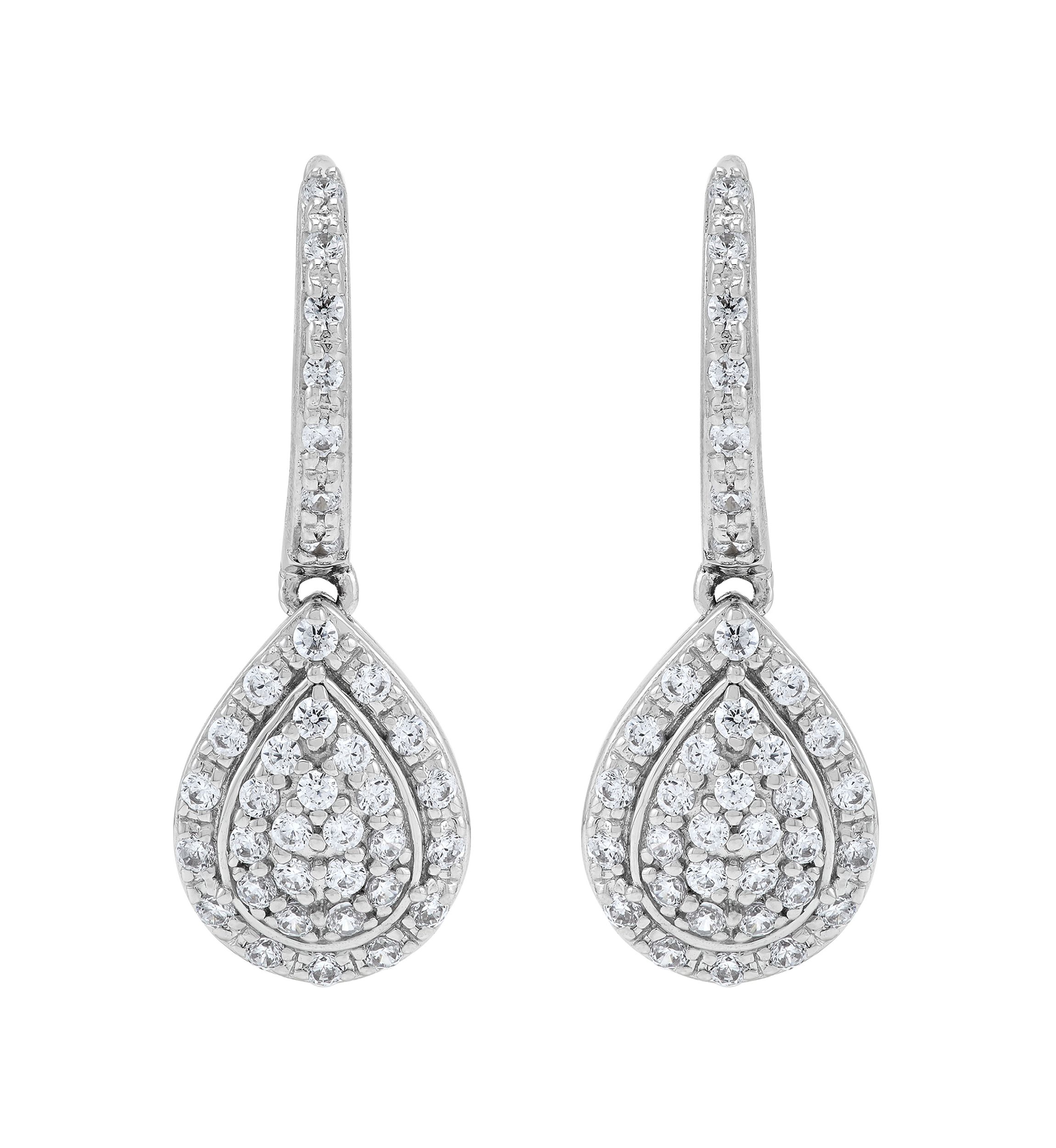 1/2 ct. t.w. Lab Grown Diamond Hoop Earrings in Sterling Silver
