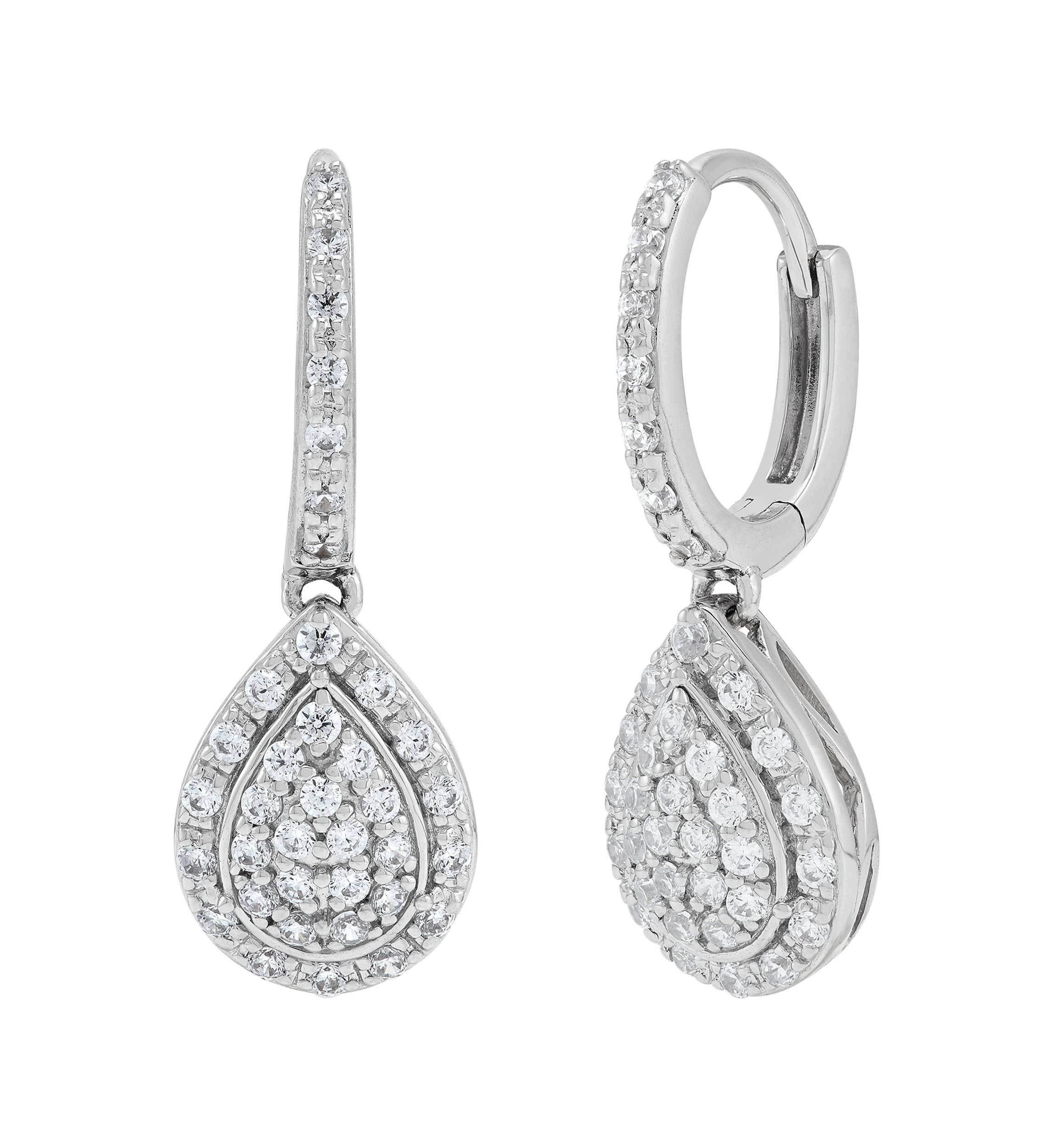 1/2 ct. t.w. Lab Grown Diamond Hoop Earrings in Sterling Silver