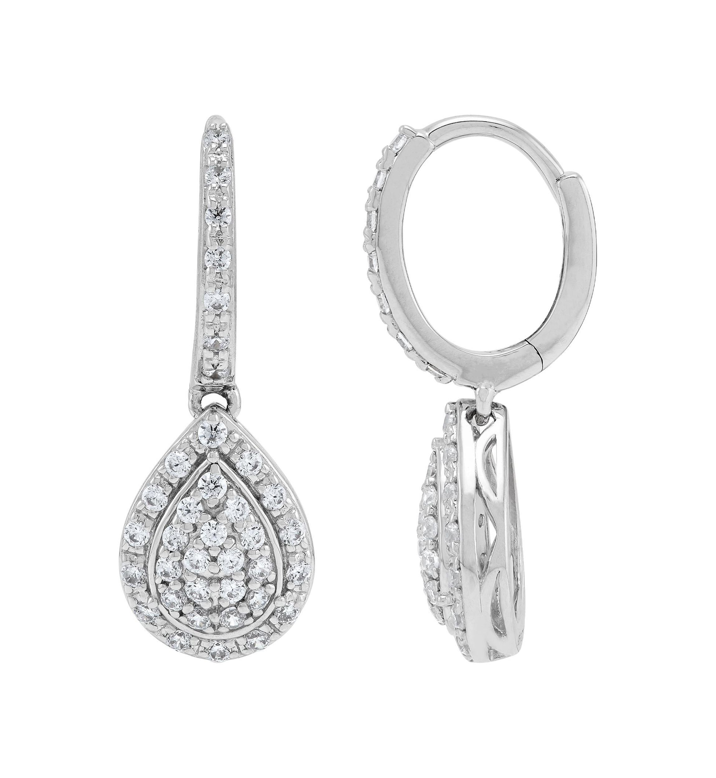 1/2 ct. t.w. Lab Grown Diamond Hoop Earrings in Sterling Silver